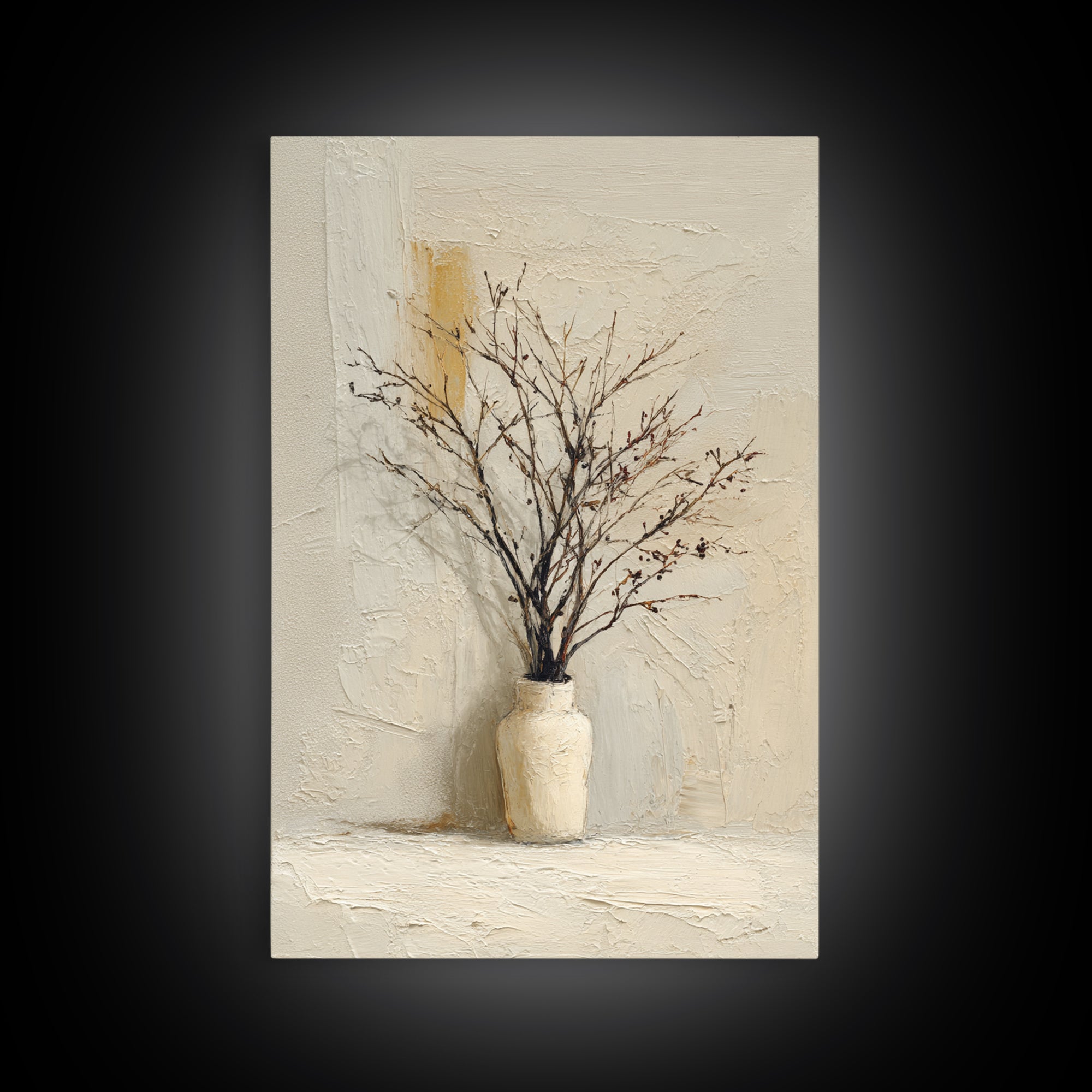 Large Neutral Still Life Canvas Print, Above Sofa Art, Textured Painting, Living Room Decor, Oil Painting, Statement, ASA-2x3-70