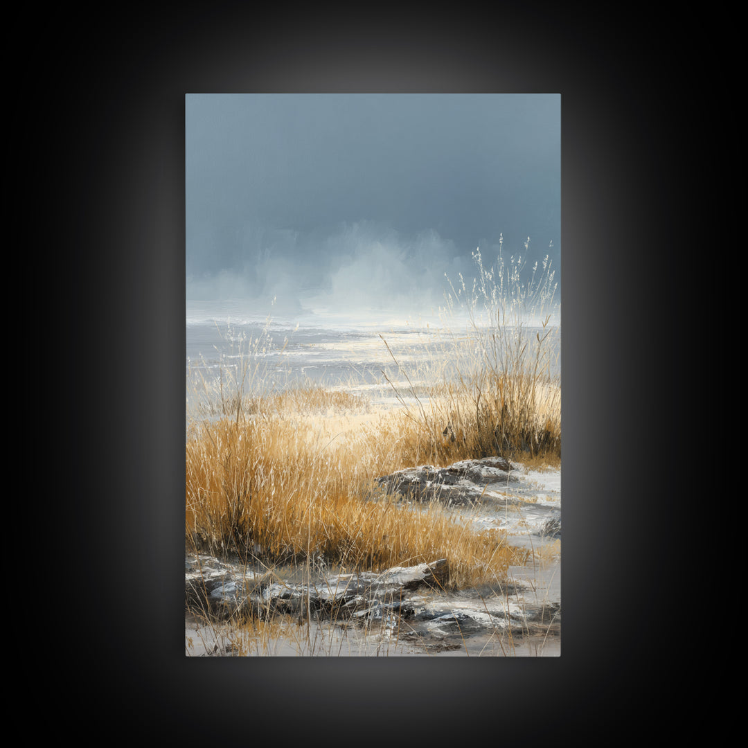 Modern Scandinavian Forest Canvas Print, Above Sofa Art, Living Room Decor, Oil Painting, Statement, Textured Wall Art, ASA-2x3-71