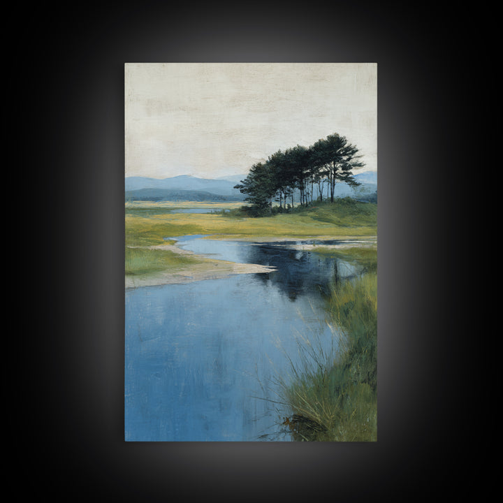 Gallery Style Landscape with Expansive Negative Space Canvas Print, Above Sofa Art, Fine Art Print, Living Room Decor, ASA-2x3-80