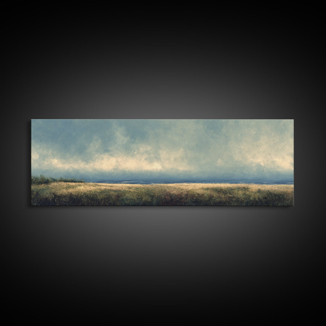 Gallery Style Landscape with Expansive Negative Space Canvas Print, Above Sofa Art, Living Room Wall Art, Living Room Decor, ASA-3x1-16