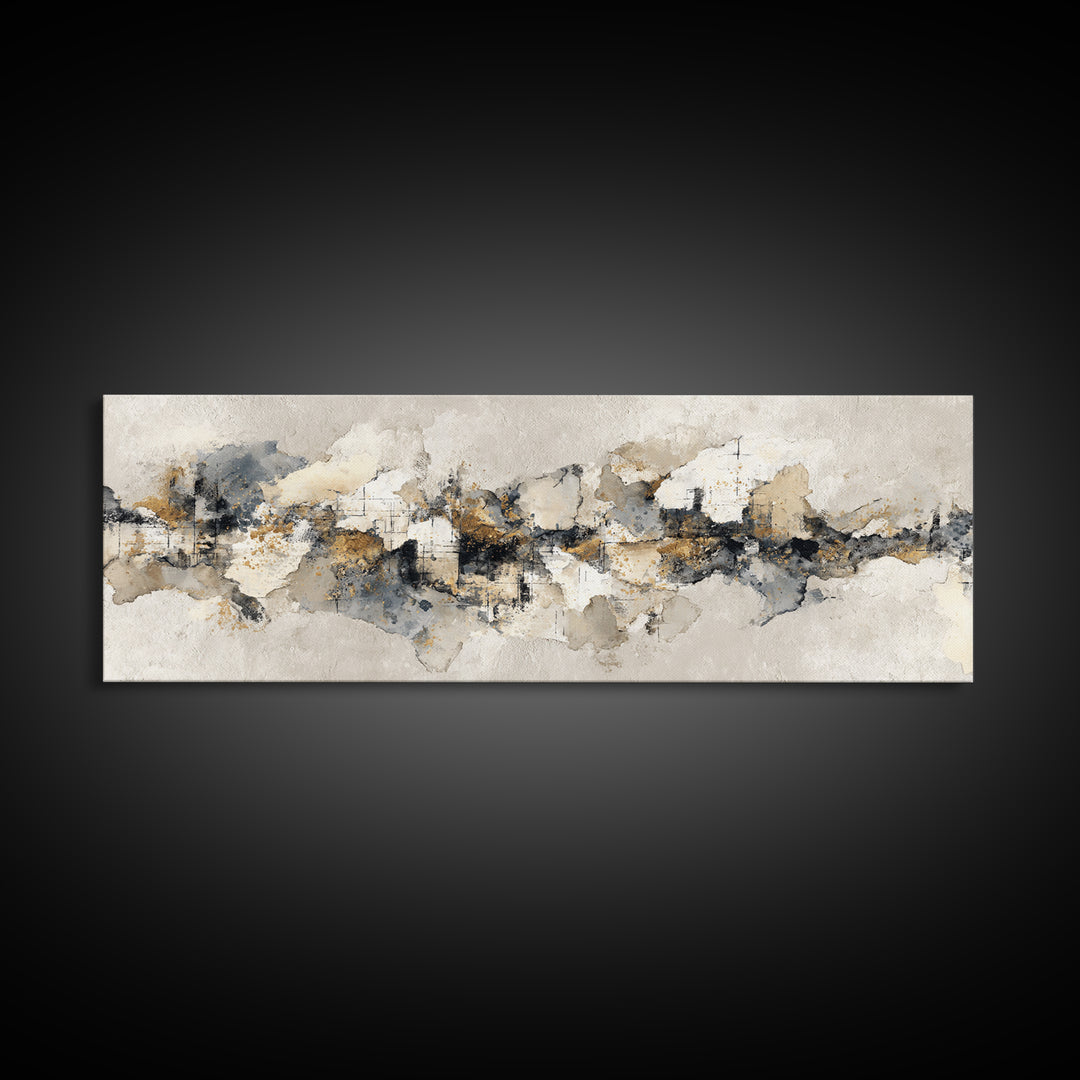 Large Modern Organic Shapes Framed Canvas Print, Above Sofa Art, Large Wall Art, Living Room Decor, Abstract Art, Statement, ASA-3x1-18