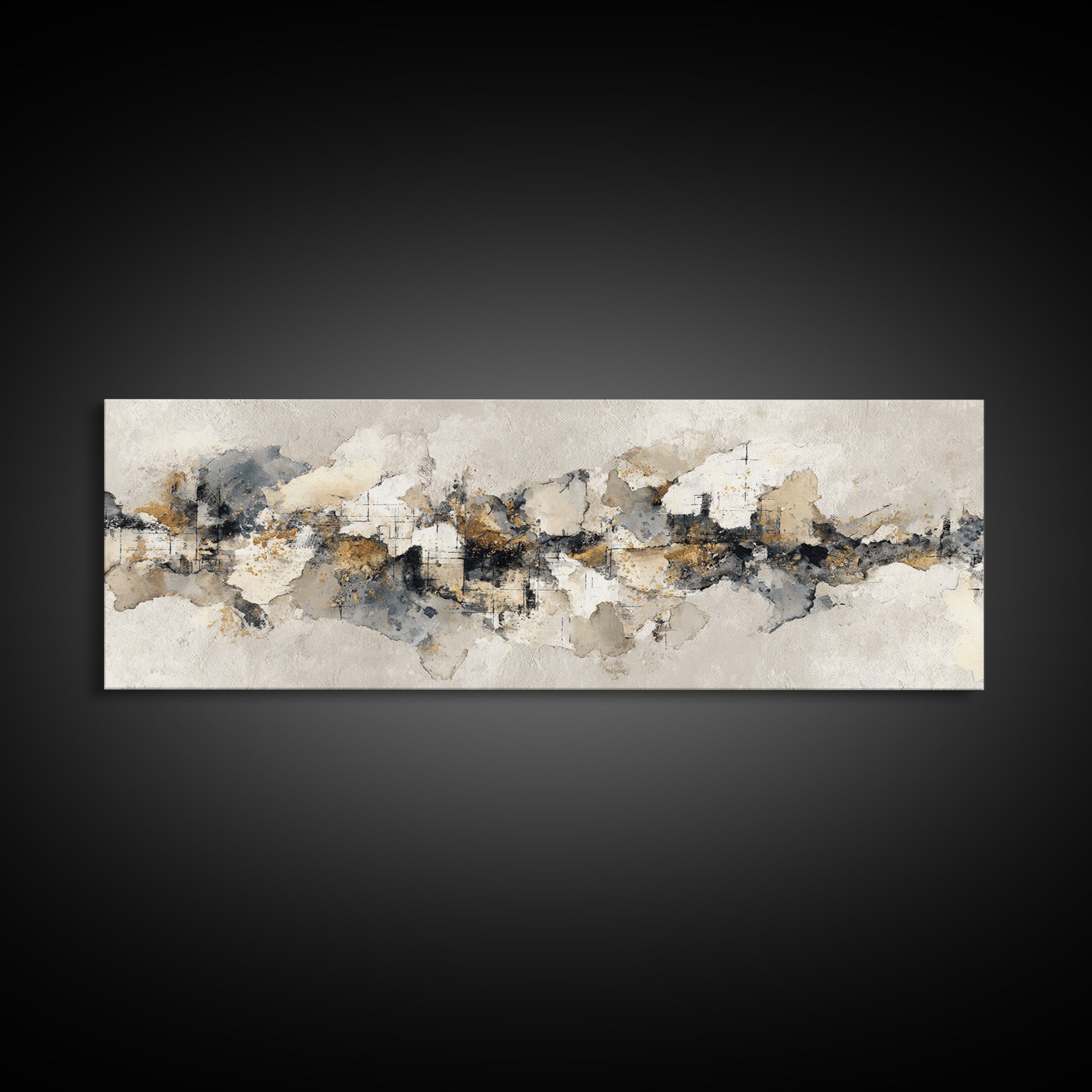 Large Modern Organic Shapes Framed Canvas Print, Above Sofa Art, Large Wall Art, Living Room Decor, Abstract Art, Statement, ASA-3x1-18