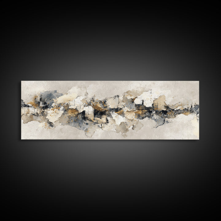 Large Modern Organic Shapes Framed Canvas Print, Above Sofa Art, Large Wall Art, Living Room Decor, Abstract Art, Statement, ASA-3x1-18