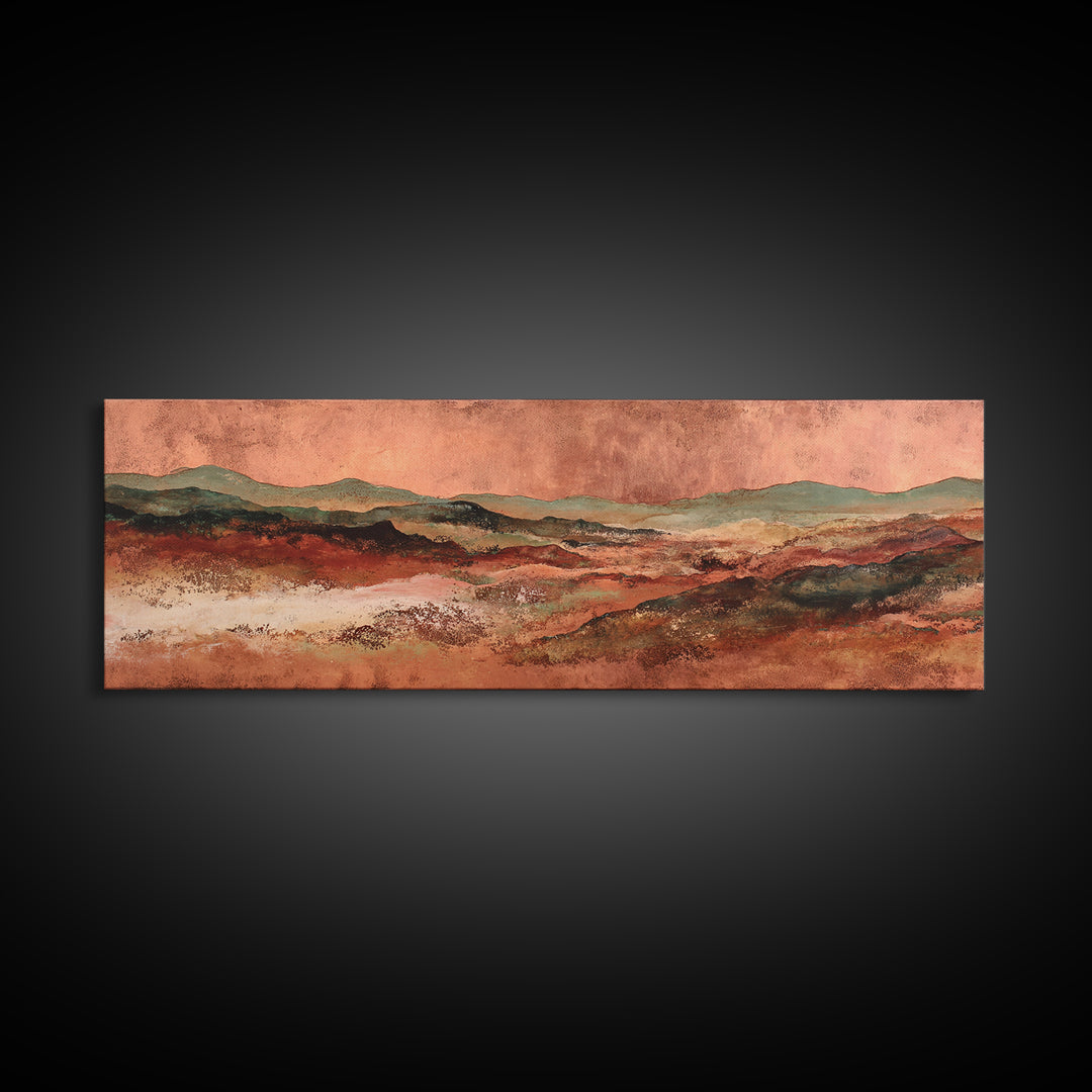 Abstract Canyon Landscape Framed Canvas Print, Above Sofa Art, Neutral Decor, Living Room Decor, Fine Art, Statement, ASA-3x1-23