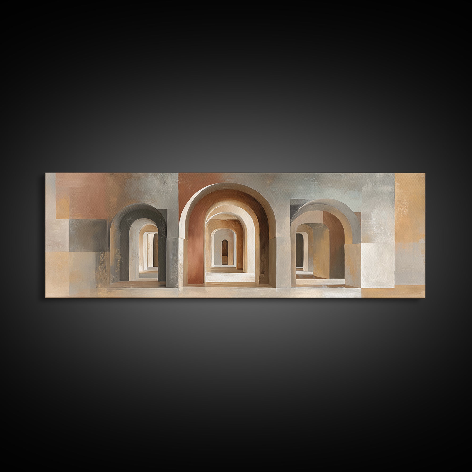 Architectural Arch Study Canvas Print, Above Sofa Art, Horizontal Wall Art, Living Room Decor, Abstract Art, Statement, ASA-3x1-25