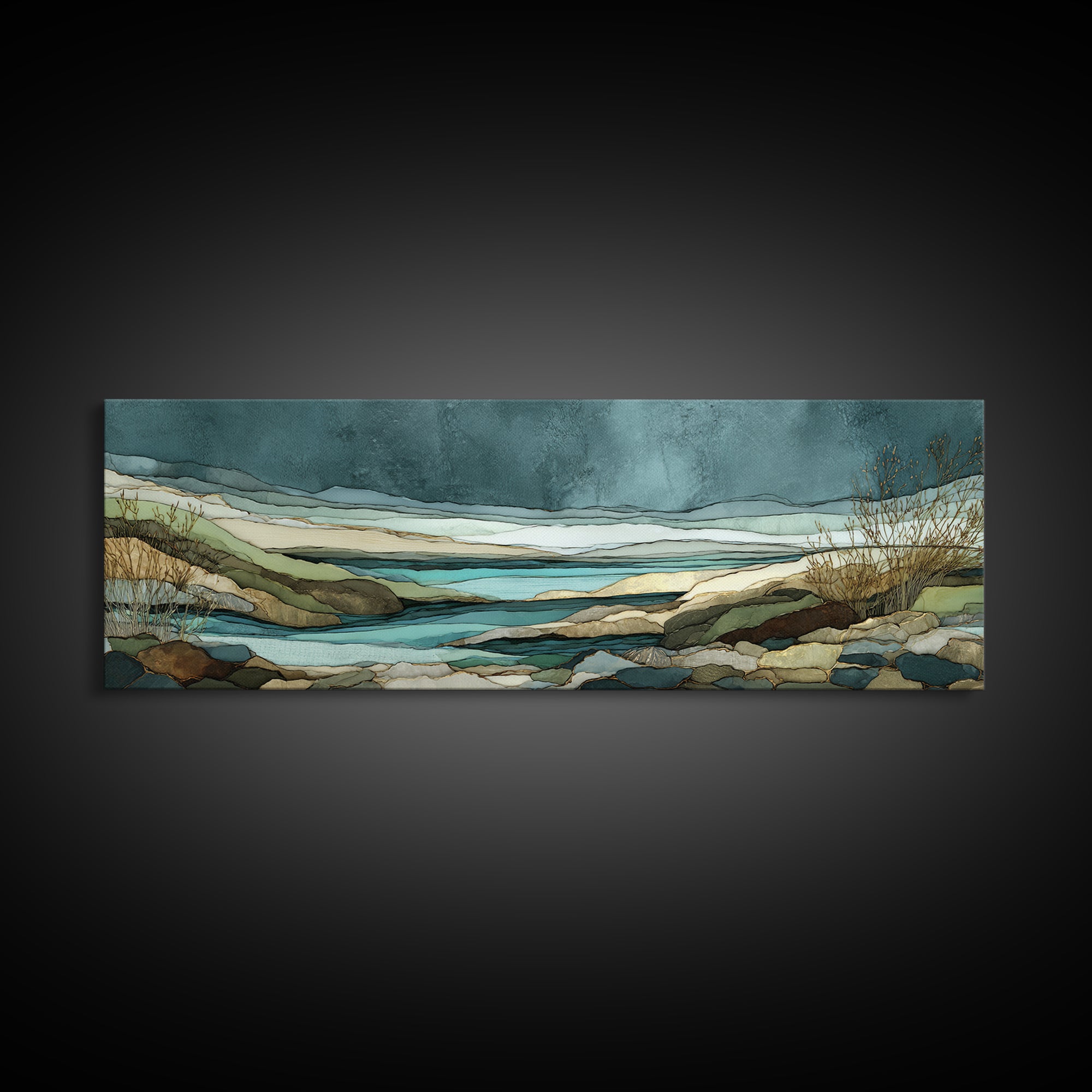 Abstract River Bends Canvas Print, Above Sofa Art, Gallery Decor, Living Room Decor, Fine Art, Statement, Minimalist Decor, ASA-3x1-39