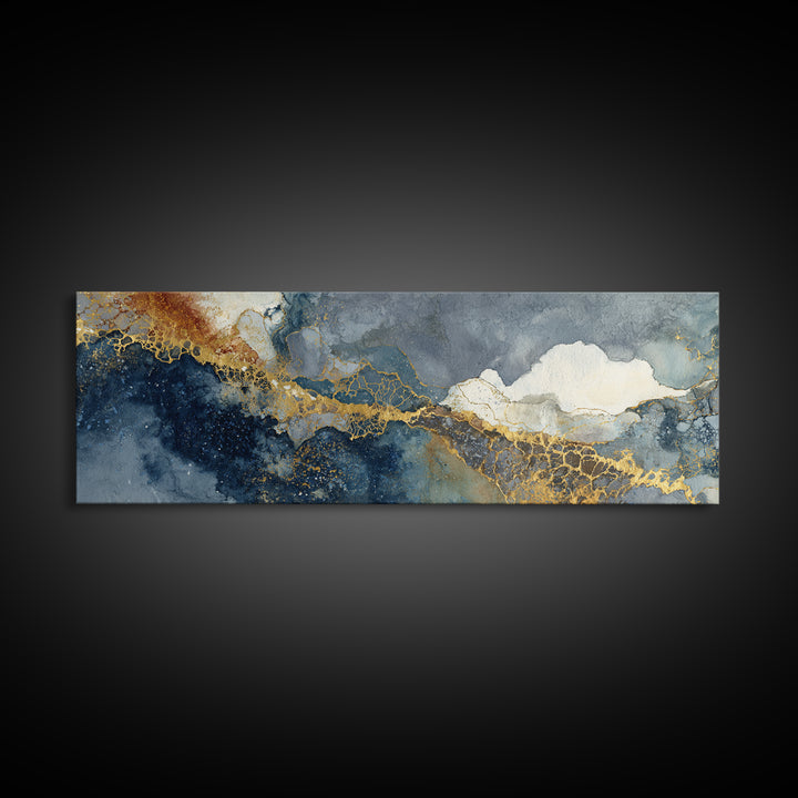Textured Plaster Abstract Framed Canvas Print, Above Sofa Art, Wall Art, Living Room Decor, Statement, Horizontal Wall Art, ASA-3x1-51