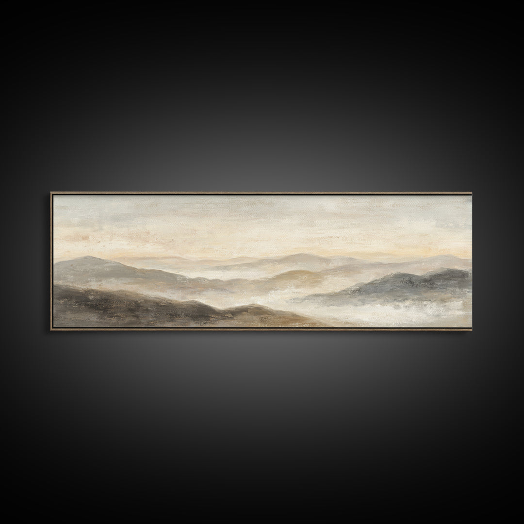 Sunlit Rolling Hills Framed Canvas Print, Above Sofa Art, Wall Art Print, Living Room Decor, Fine Art, Statement, Modern Art, ASA-3x1-57
