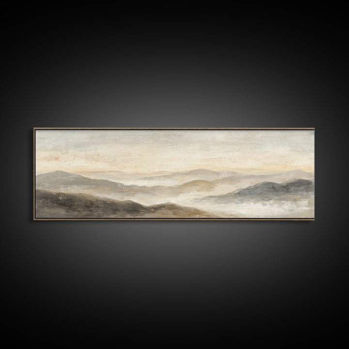 Sunlit Rolling Hills Framed Canvas Print, Above Sofa Art, Wall Art Print, Living Room Decor, Fine Art, Statement, Modern Art, ASA-3x1-57
