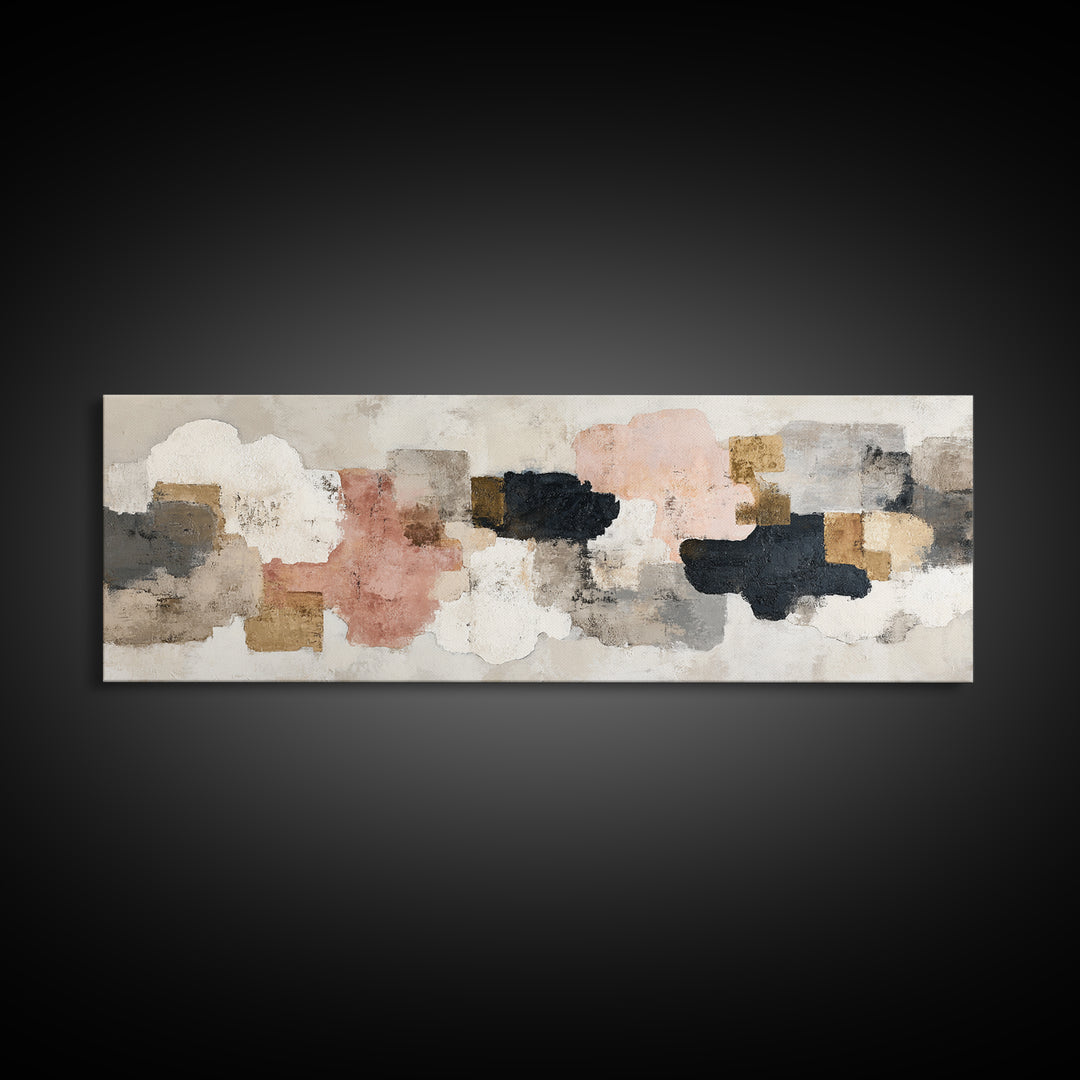 Large Modern Organic Shapes Canvas Print, Above Sofa Art, Abstract Wall Art, Living Room Decor, Abstract Art, Statement, ASA-3x1-66