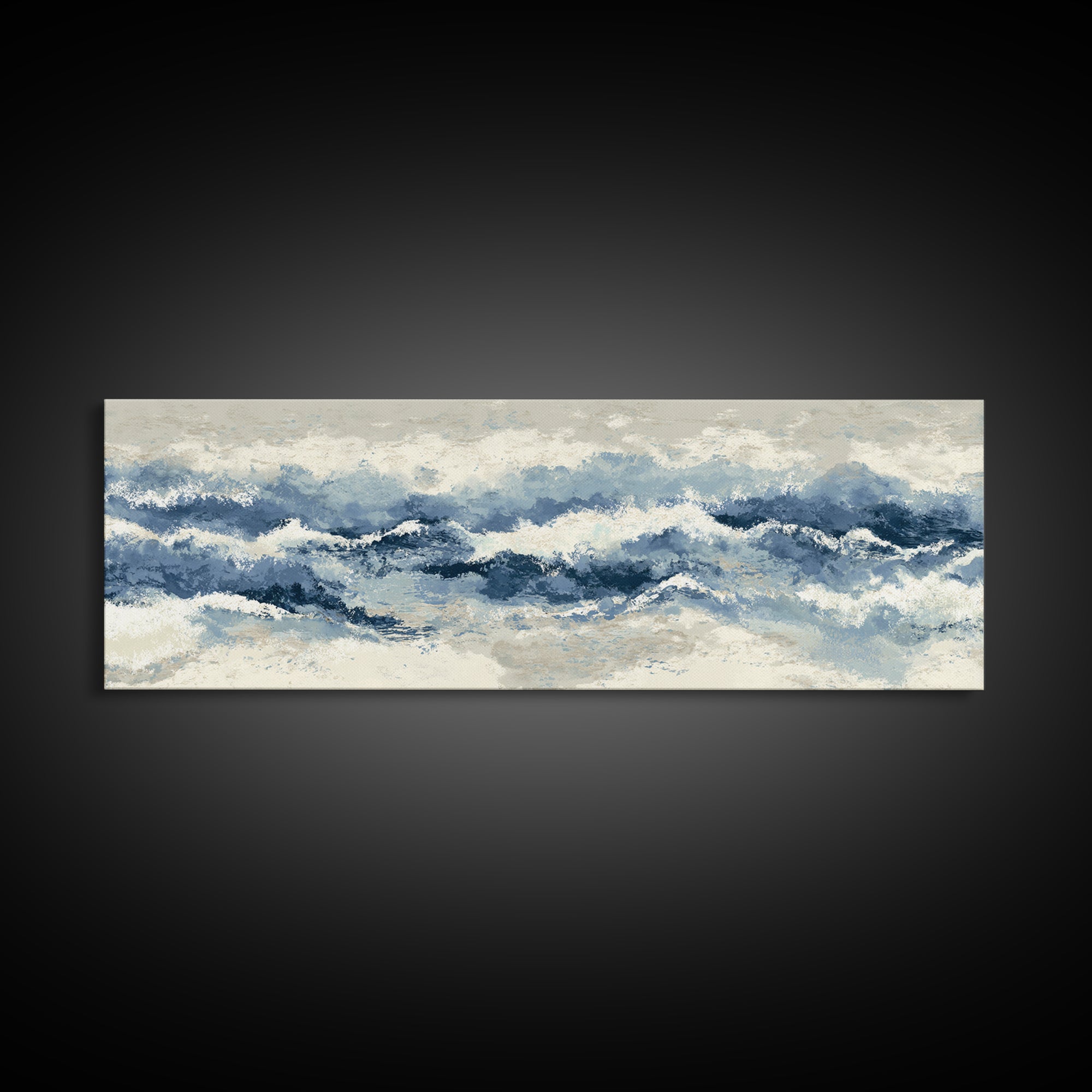Panoramic Coastal Shoreline from an Aerial View Canvas Print, Above Sofa Art, Large Wall Art, Living Room Decor, Statement, ASA-3x1-67