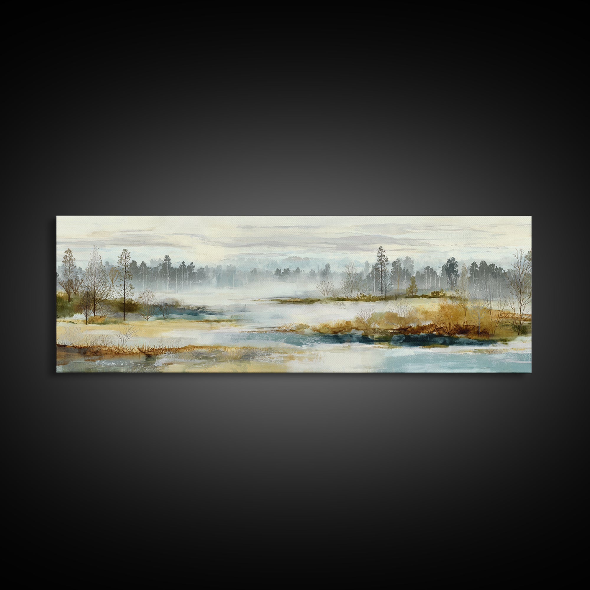Modern Scandinavian Forest Framed Canvas Print, Above Sofa Art, Textured Wall Art, Living Room Decor, Fine Art, Statement, ASA-3x1-79
