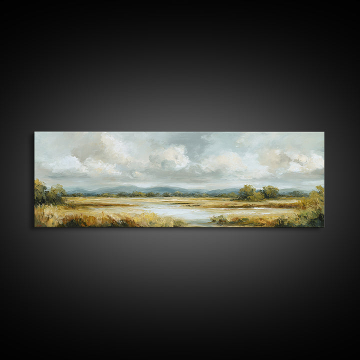 Gallery Style Landscape with Expansive Negative Space Canvas Print, Above Sofa Art, Living Room Decor, Statement, ASA-3x1-88