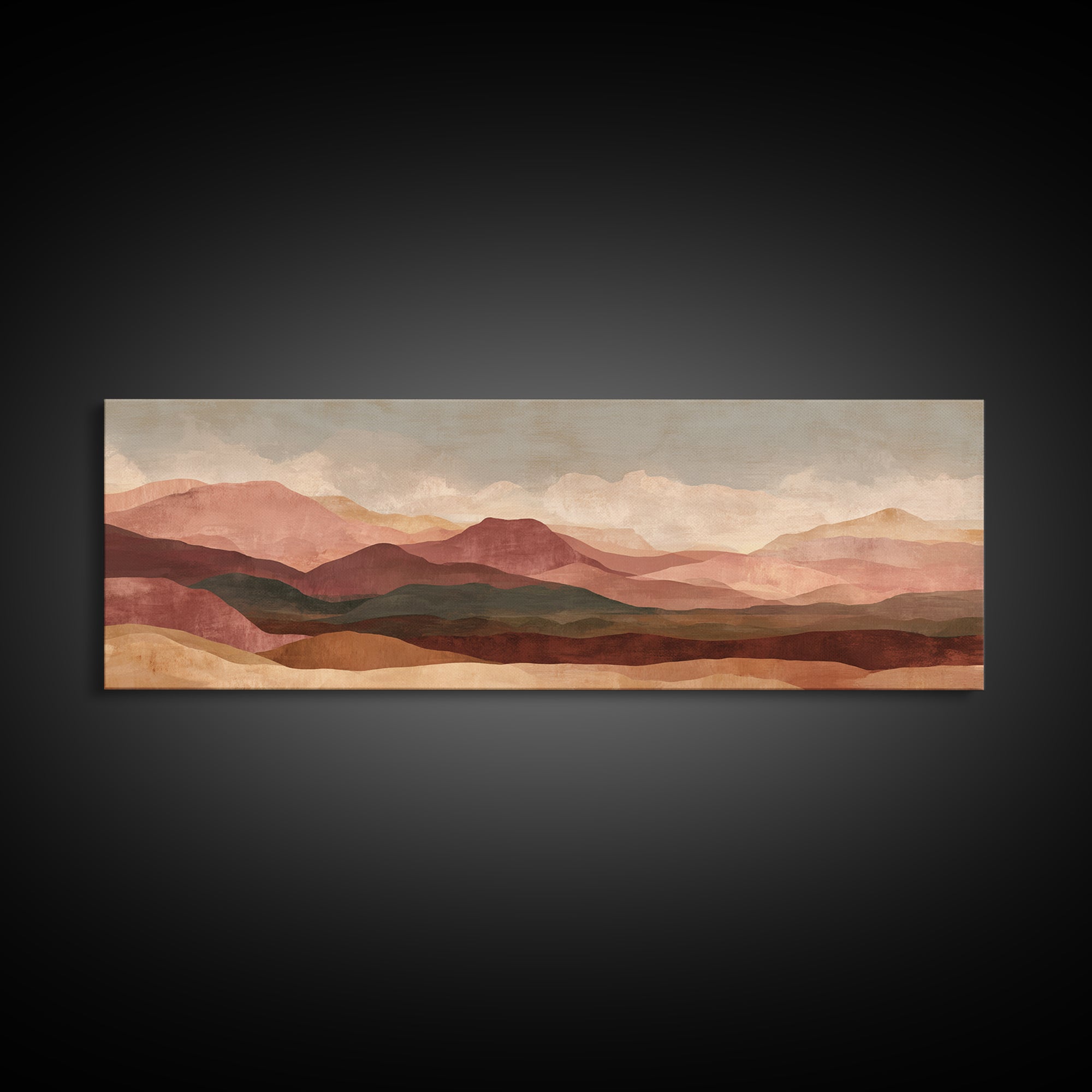 Abstract Canyon Landscape Canvas Print, Above Sofa Art, Gallery Decor, Living Room Decor, Fine Art, Statement, Minimalist Decor, ASA-3x1-95