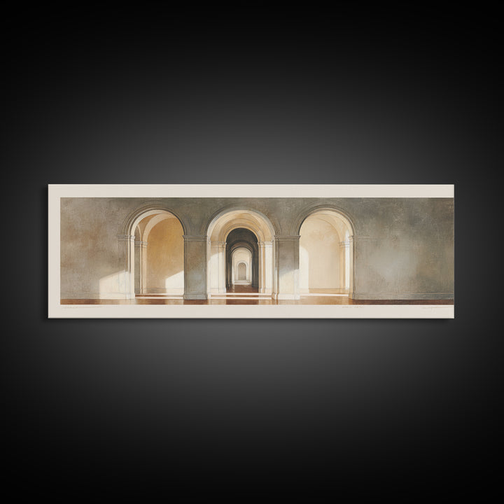 Architectural Arch Study Canvas Print, Above Sofa Art, Japandi Wall Art, Living Room Decor, Watercolor Art, Statement, ASA-3x1-97