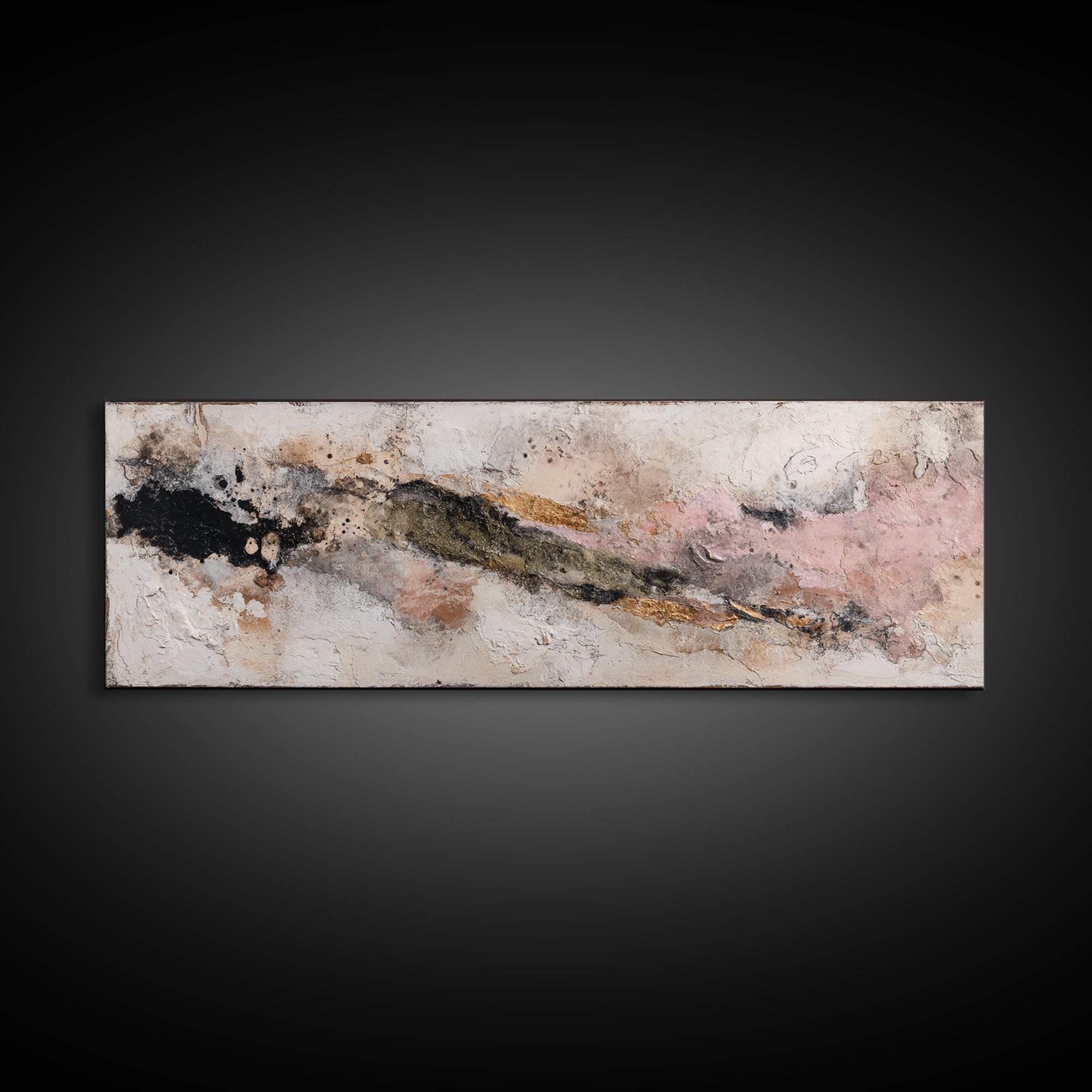 Textured Plaster Abstract Framed Canvas Print, Above Sofa Art, Wall Decor, Living Room Decor, Fine Art, Statement, ASA-3x1-99