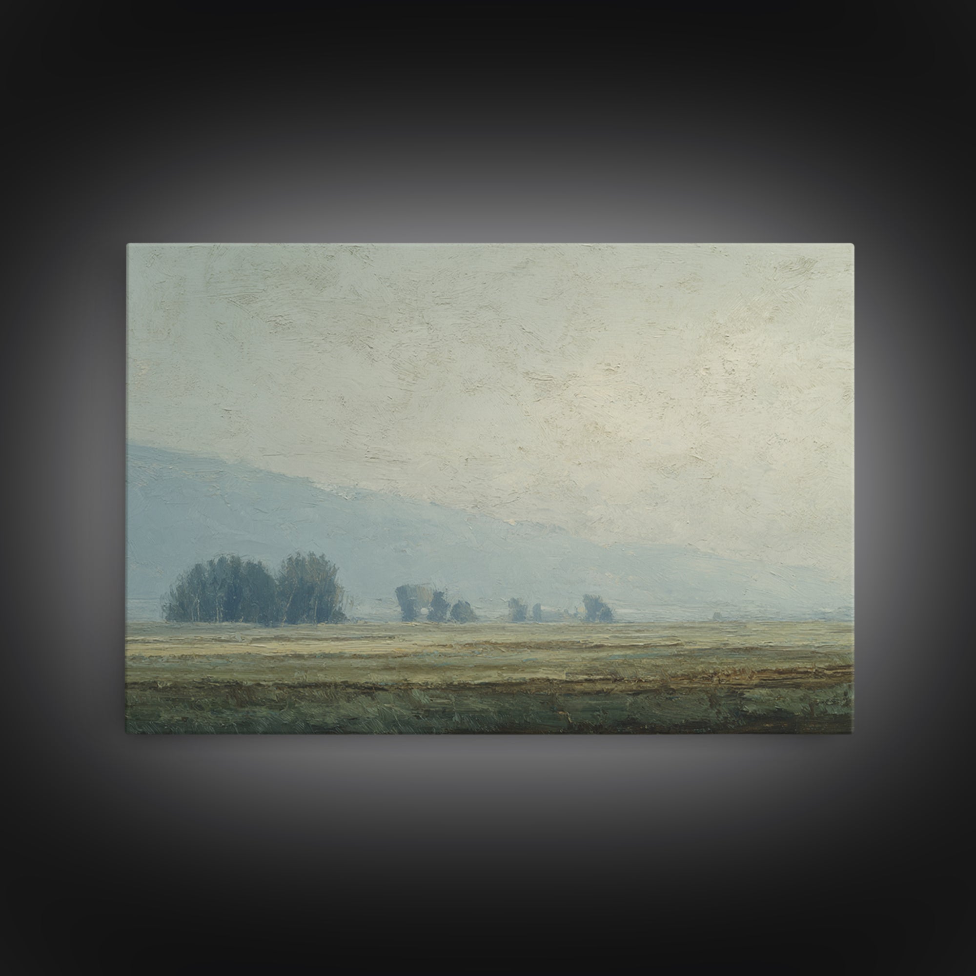 Gallery Style Landscape with Expansive Negative Space Canvas Print, Above Sofa Art, Japandi Wall Art, Living Room Decor, ASA-3x2-100