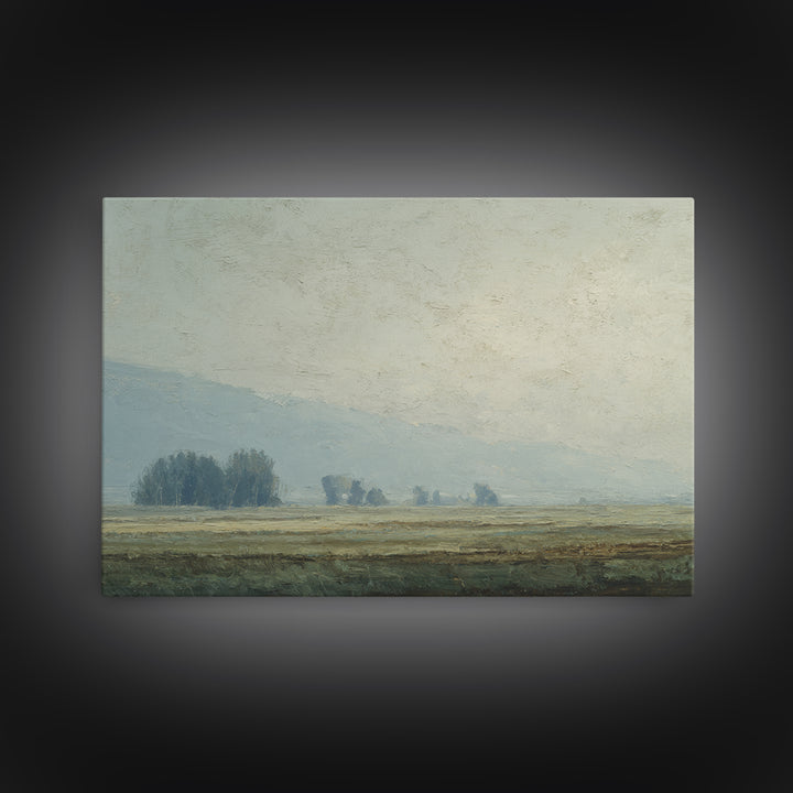 Gallery Style Landscape with Expansive Negative Space Canvas Print, Above Sofa Art, Japandi Wall Art, Living Room Decor, ASA-3x2-100