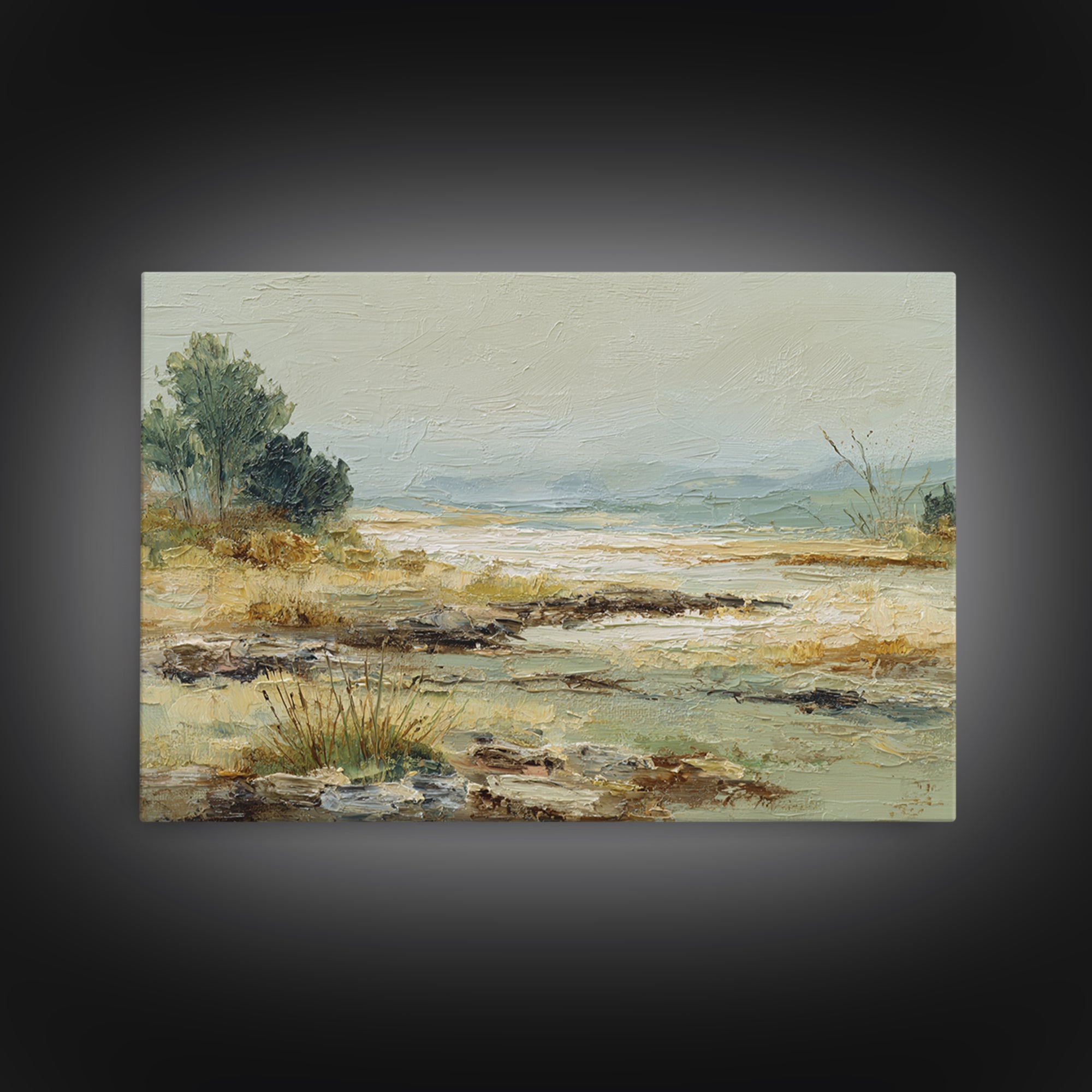 Oversized Abstract Landscape Canvas Print, Above Sofa Art, Canvas Print, Living Room Decor, Statement, Botanical Wall Art, ASA-3x2-29