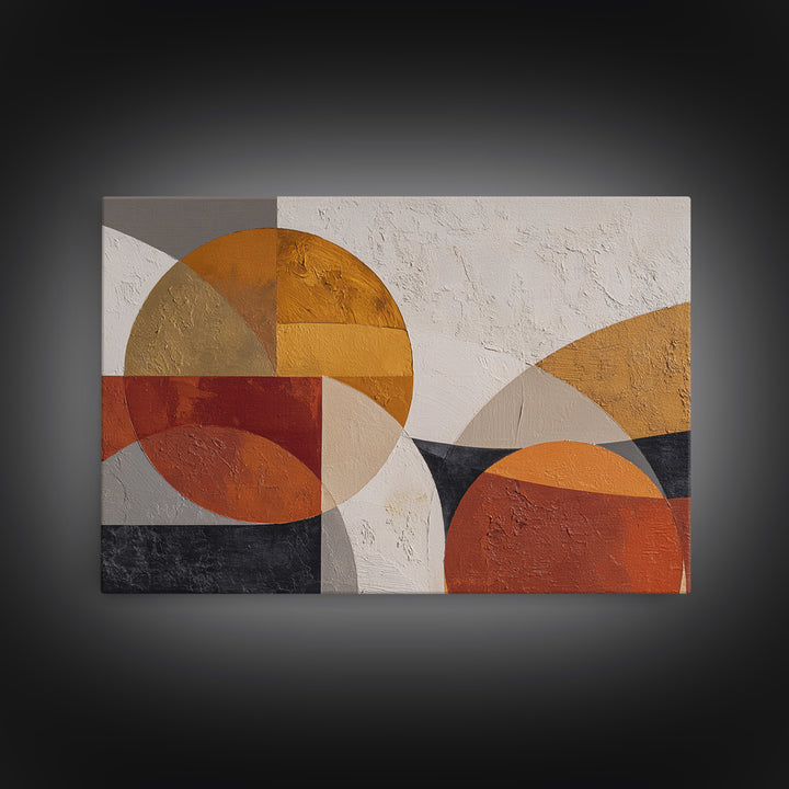 Bold Mid Century Geometric Forms Canvas Print, Above Sofa Art, Farmhouse Decor, Living Room Decor, Fine Art, Statement, ASA-3x2-32
