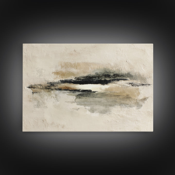 Minimal Black Ink Composition Framed Canvas Print, Above Sofa Art, Living Room Decor, Fine Art, Statement 536, Set of Prints, ASA-3x2-36