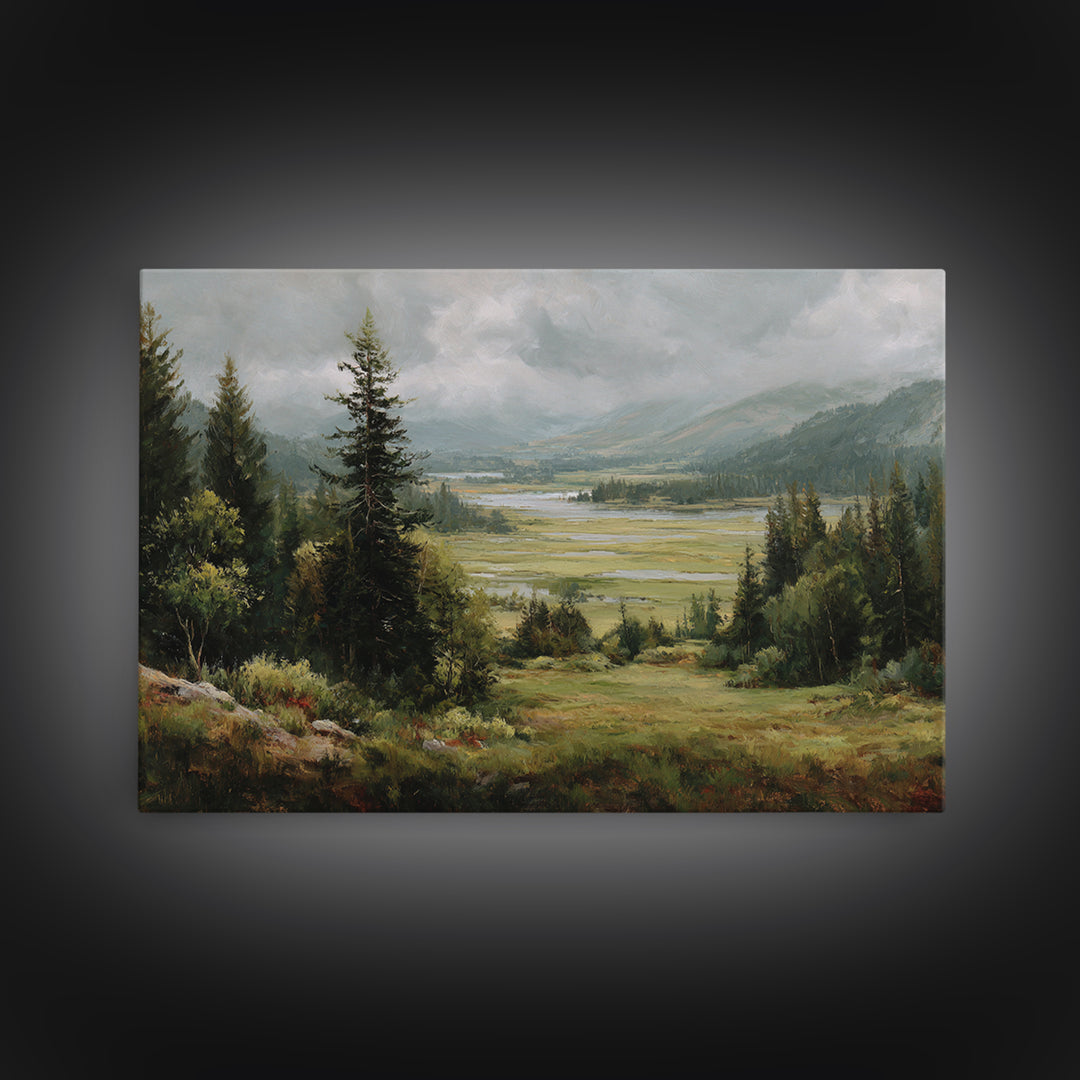 Wide Olive and Beige Meadow Panorama Canvas Print, Above Sofa Art, Textured Wall Art, Living Room Decor, Fine Art, Statement, ASA-3x2-38