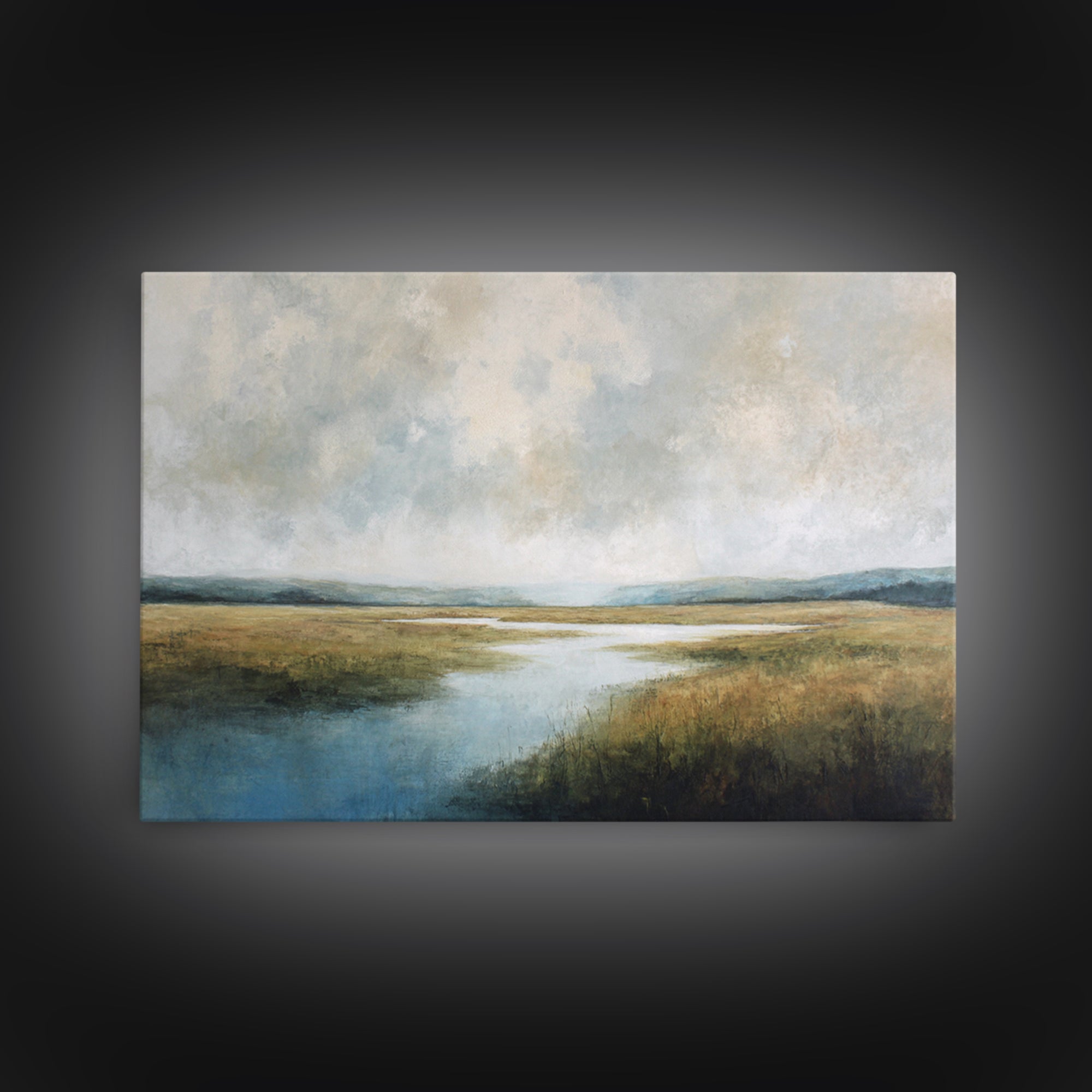 Oversized Abstract Landscape Framed Canvas Print, Above Sofa Art, Boho Wall Art, Living Room Decor, Oil Painting, Statement, ASA-3x2-5