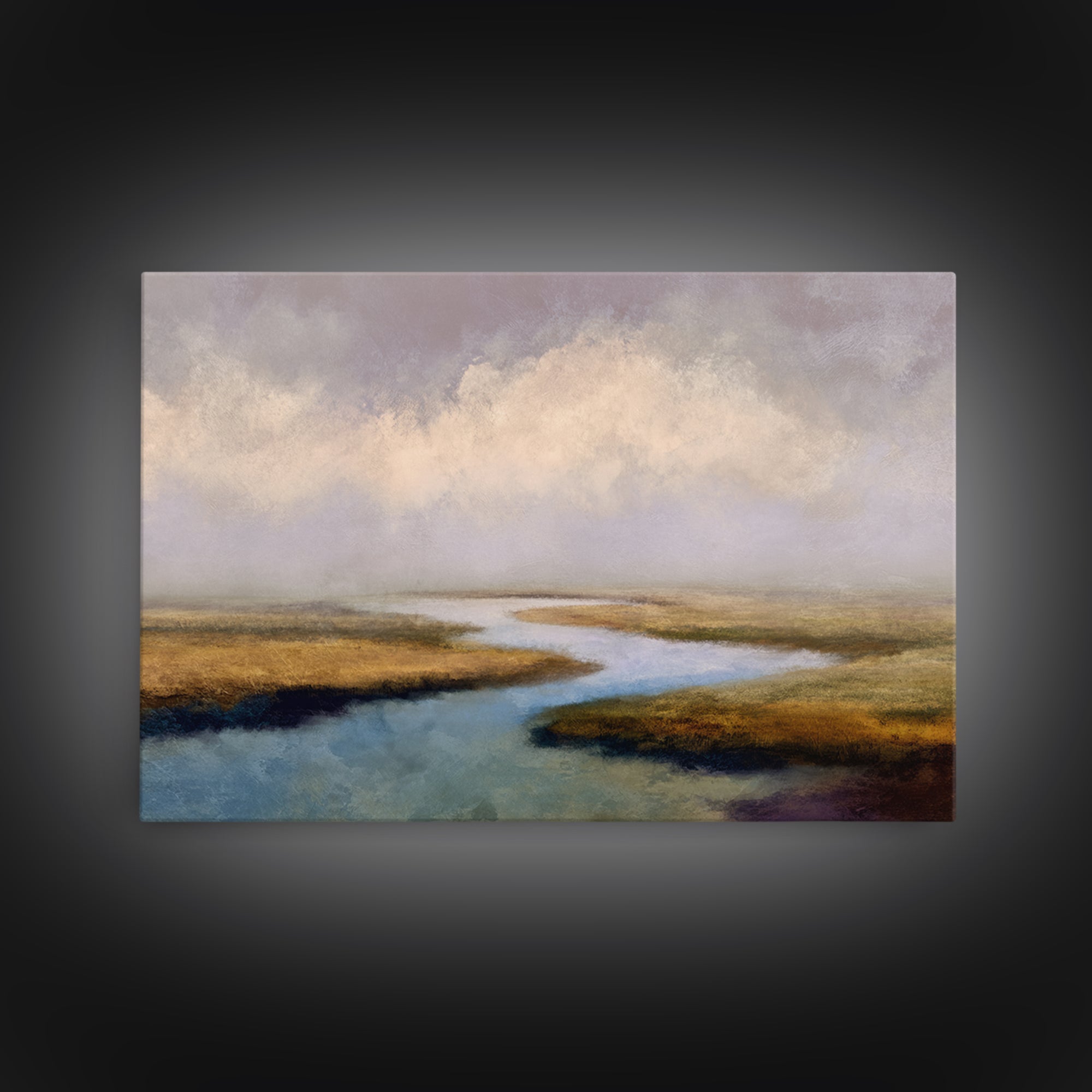 Abstract River Bends Canvas Print, Above Sofa Art, Oversized Wall Art, Living Room Decor, Fine Art, Statement, Coastal Decor, ASA-3x2-51