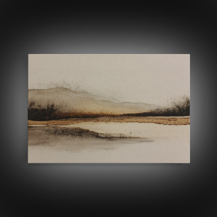 Minimal Black Ink Composition Framed Canvas Print, Above Sofa Art, 3 Piece Wall Art, Living Room Decor, Fine Art, Statement, ASA-3x2-60