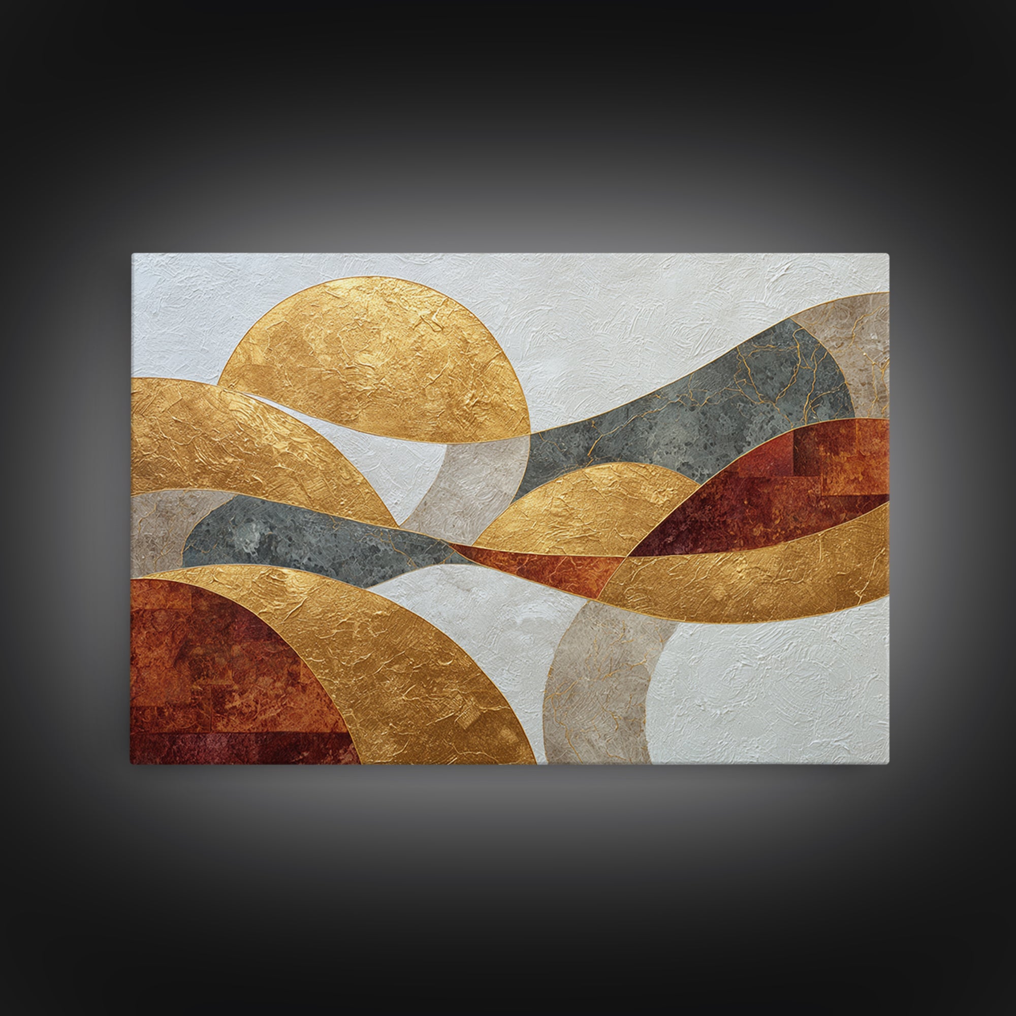 Textured Plaster Abstract Framed Canvas Print, Above Sofa Art, Contemporary Art, Living Room Decor, Fine Art, Statement, ASA-3x2-63