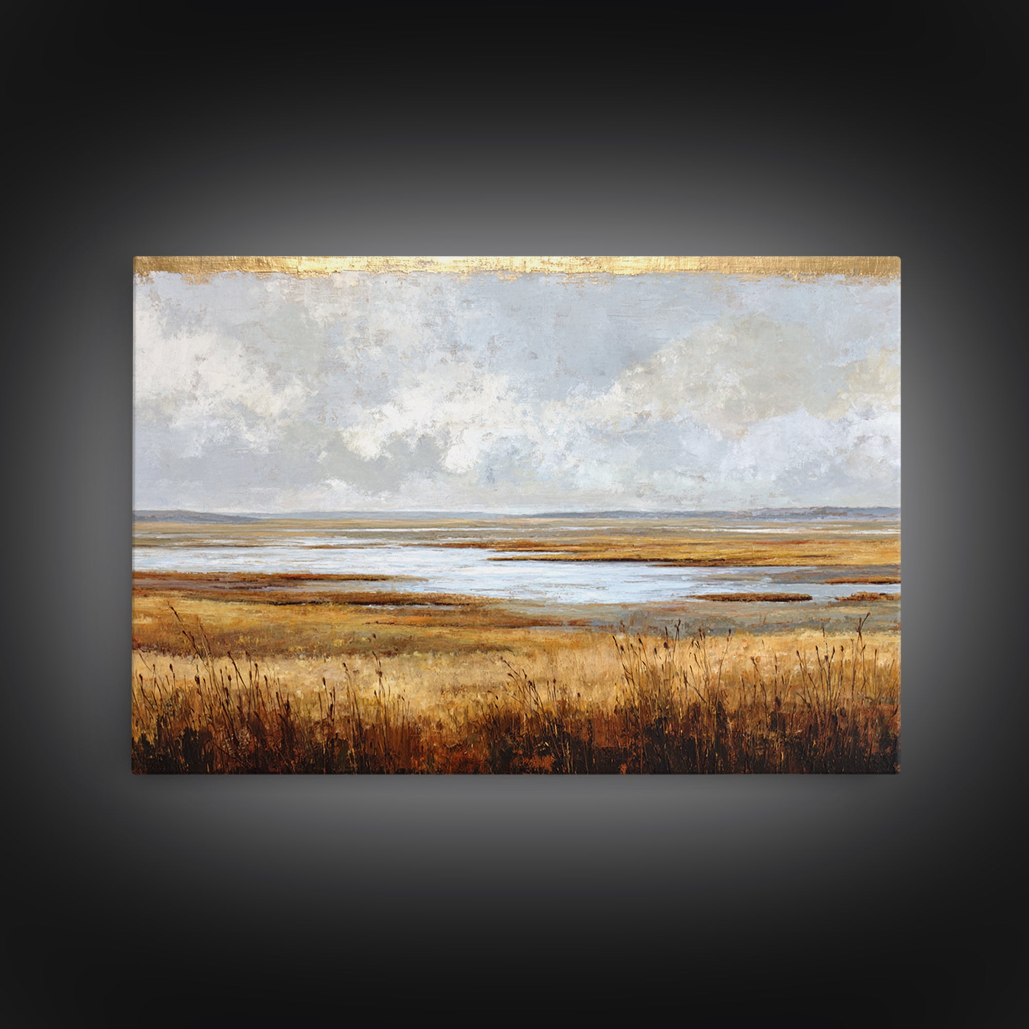 Oversized Abstract Landscape Framed Canvas Print, Above Sofa Art, Coastal Wall Art, Living Room Decor, Fine Art, Statement, ASA-3x2-77