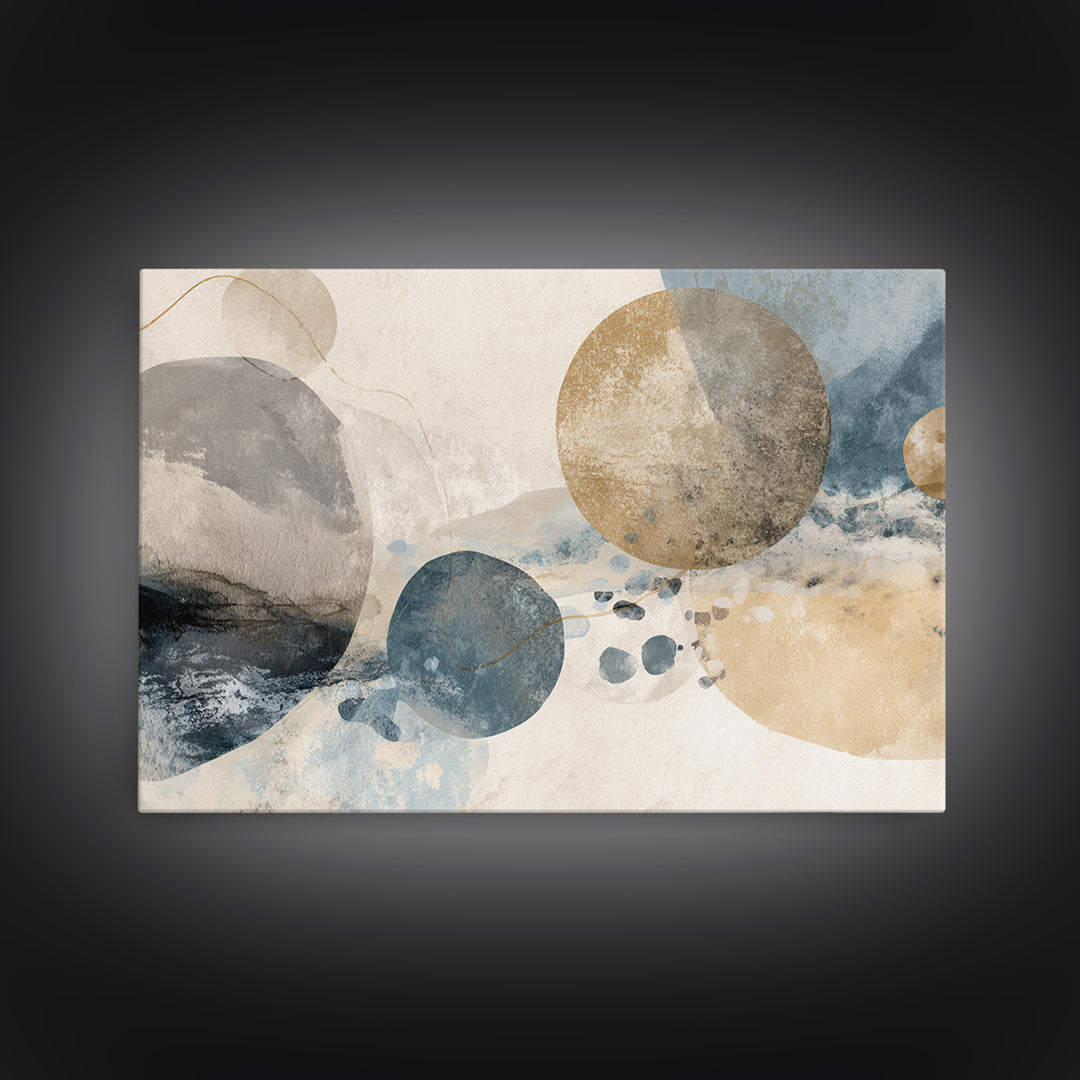 Large Modern Organic Shapes Framed Canvas Print, Above Sofa Art, Set of 3 Wall Art, Living Room Decor, Abstract Art, Statement, ASA-3x2-78