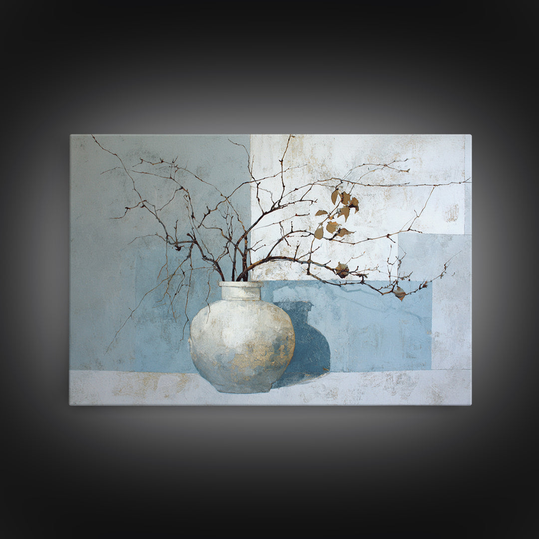 Large Neutral Still Life Framed Canvas Print, Above Sofa Art, Oversized Wall Art, Living Room Decor, Fine Art, Statement, ASA-3x2-90