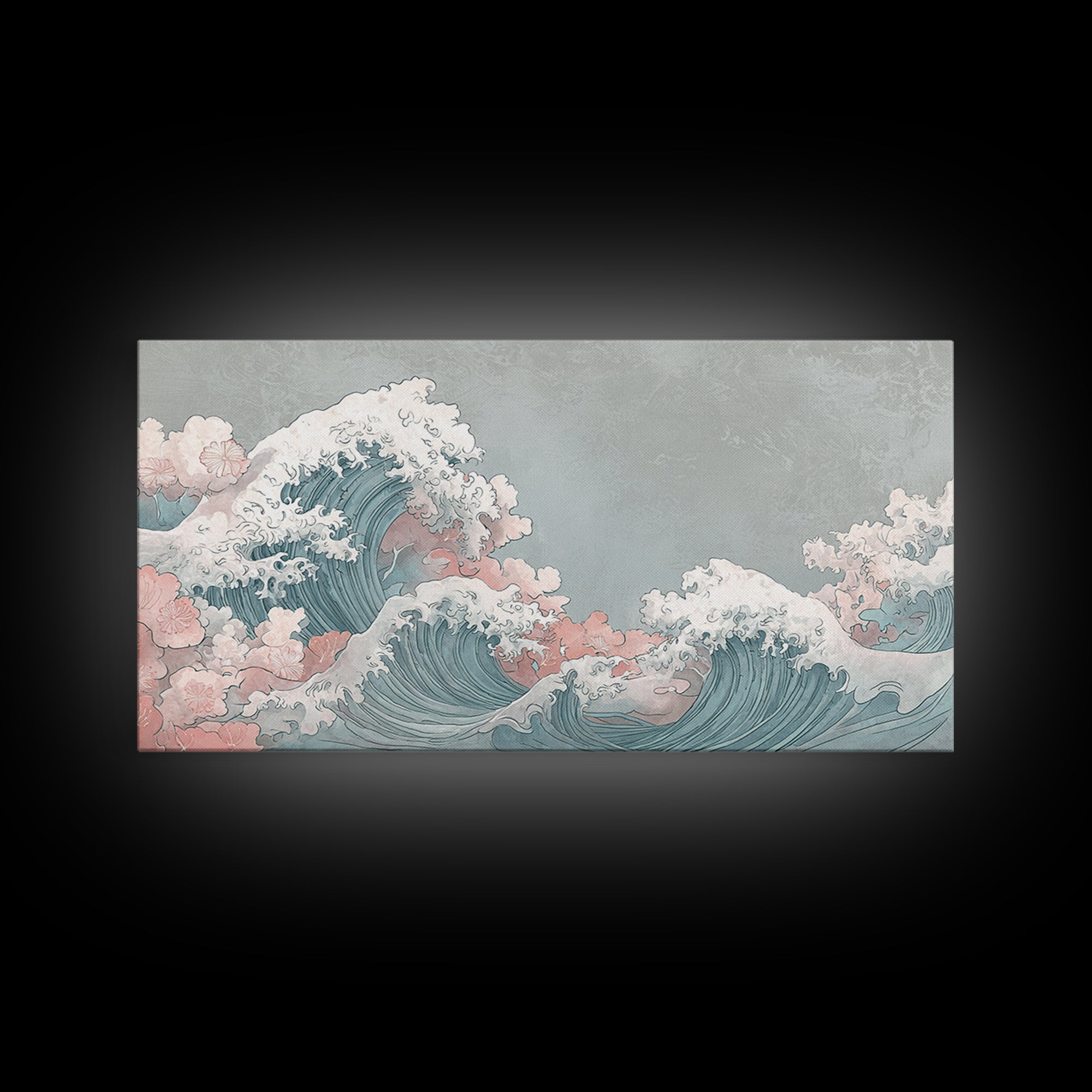 Hokusai Ocean Wave Without Copying the Original Canvas Print, Asian Inspired Art, Statement Artwork, Living Room Decor, Harmony, ASI-2x1-42