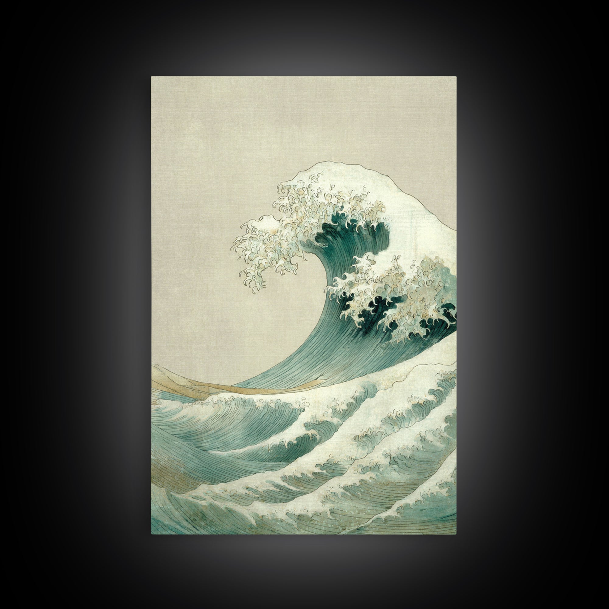 Hokusai Ocean Wave Without Copying the Original Canvas Print, Asian Inspired Art, Minimalist Decor, Living Room Decor, Harmony, ASI-2x3-54