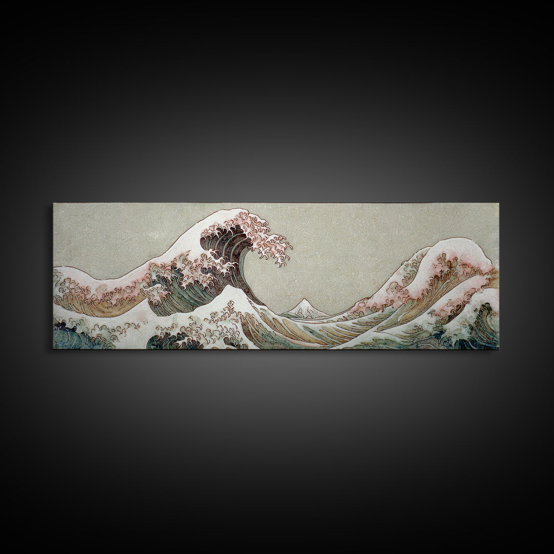 Hokusai Ocean Wave Without Copying the Original Canvas Print, Asian Inspired Art, Asian Art, Living Room Decor, Harmony, ASI-3x1-14