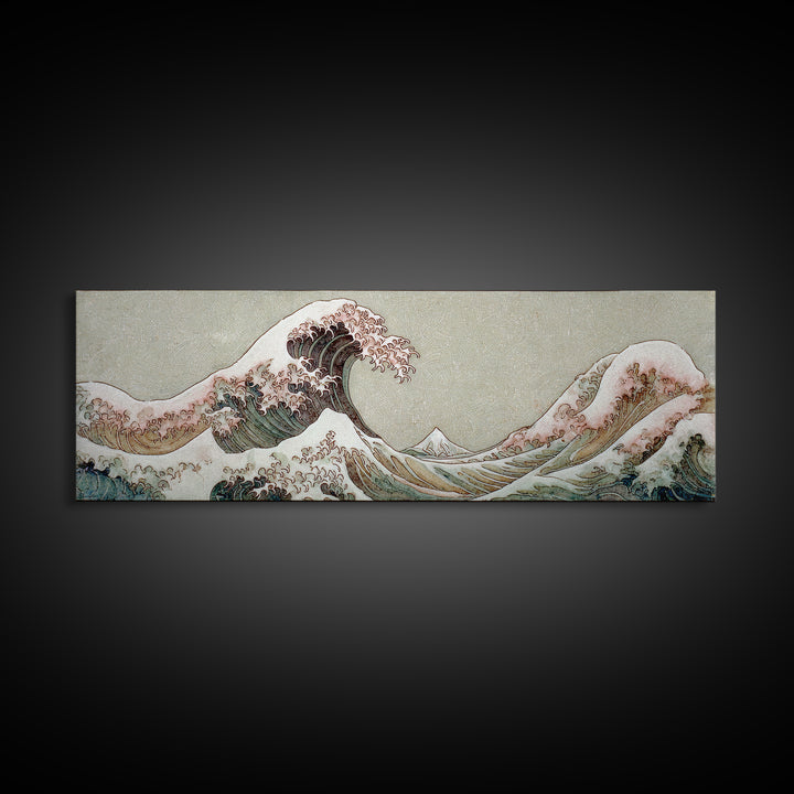 Hokusai Ocean Wave Without Copying the Original Canvas Print, Asian Inspired Art, Asian Art, Living Room Decor, Harmony, ASI-3x1-14