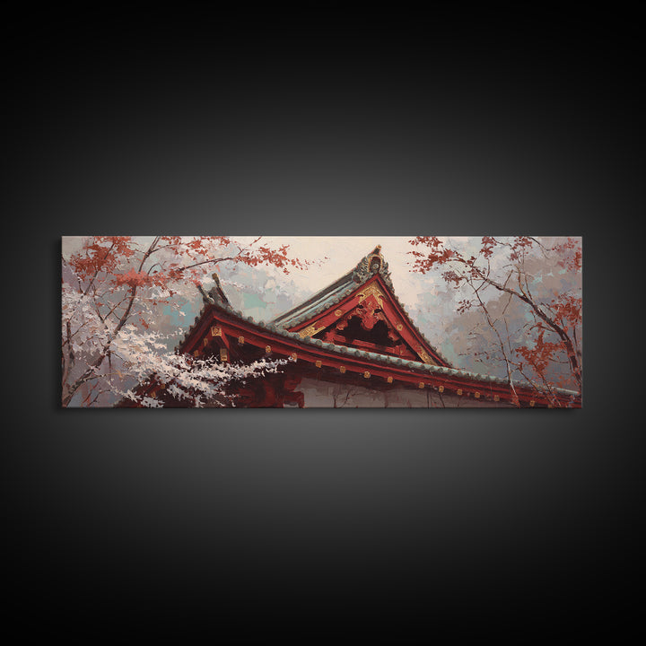 Temple Roof Detail Canvas Print, Asian Inspired Art, Fine Art Print, Living Room Decor, Fine Art, Harmony, Poster, Wall Decor, ASI-3x1-39