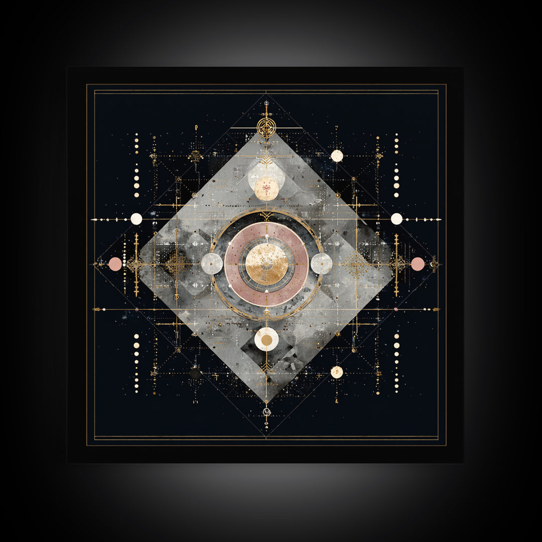 Birth Chart Geometry Canvas Print, Astrology Art, Astrology Wall Art, Living Room Decor, Abstract Art, Zodiac, Contemporary Art, AST-1x1-55