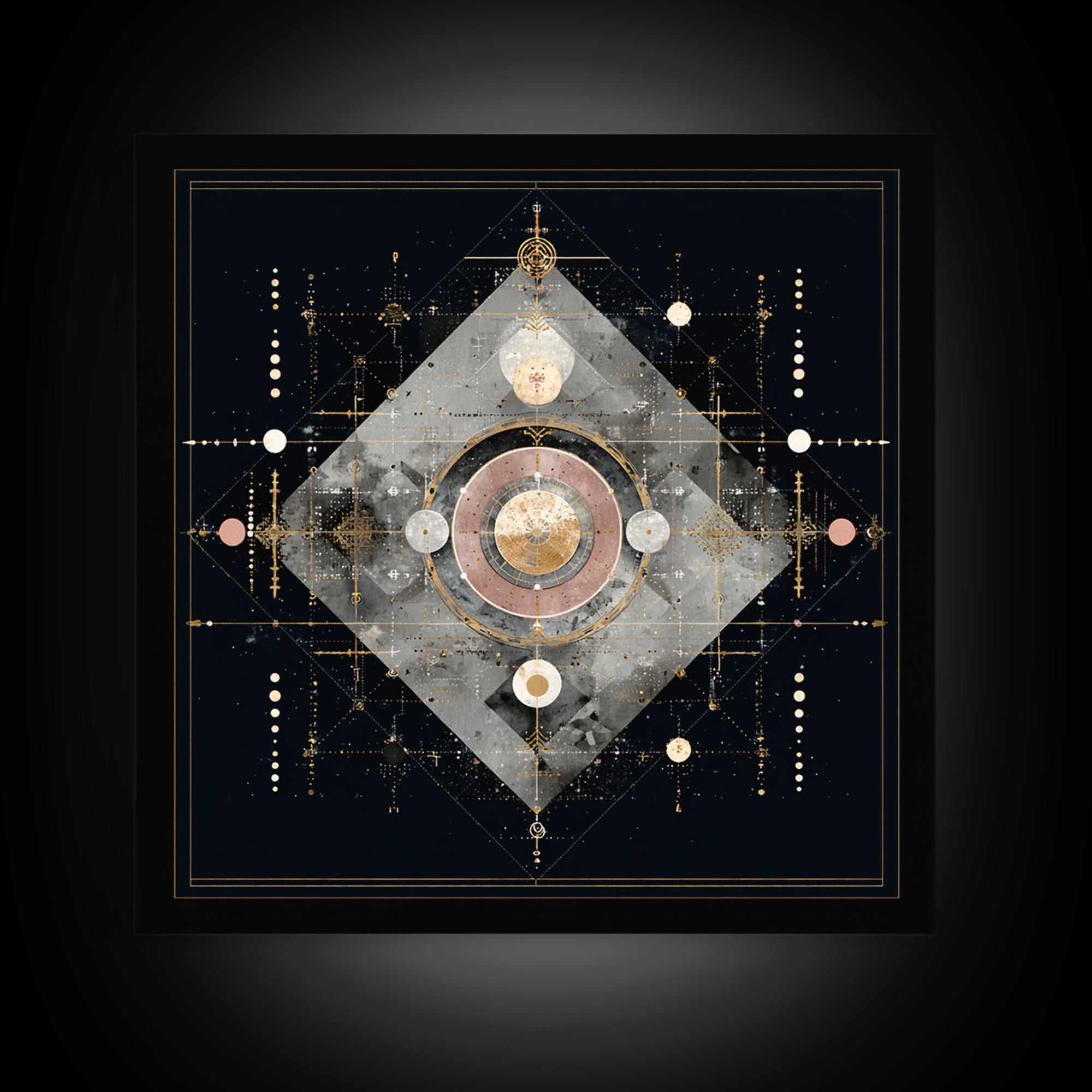 Birth Chart Geometry Canvas Print, Astrology Art, Astrology Wall Art, Living Room Decor, Abstract Art, Zodiac, Contemporary Art, AST-1x1-55