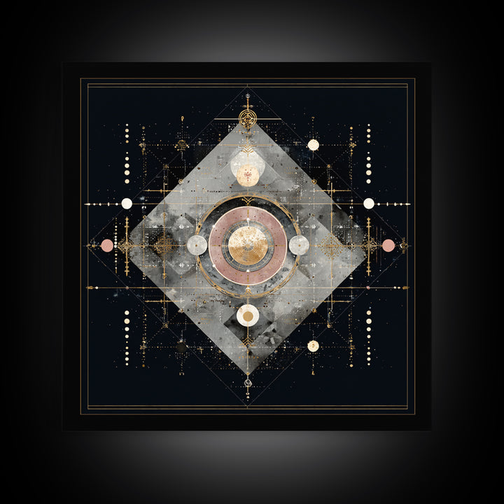 Birth Chart Geometry Canvas Print, Astrology Art, Astrology Wall Art, Living Room Decor, Abstract Art, Zodiac, Contemporary Art, AST-1x1-55