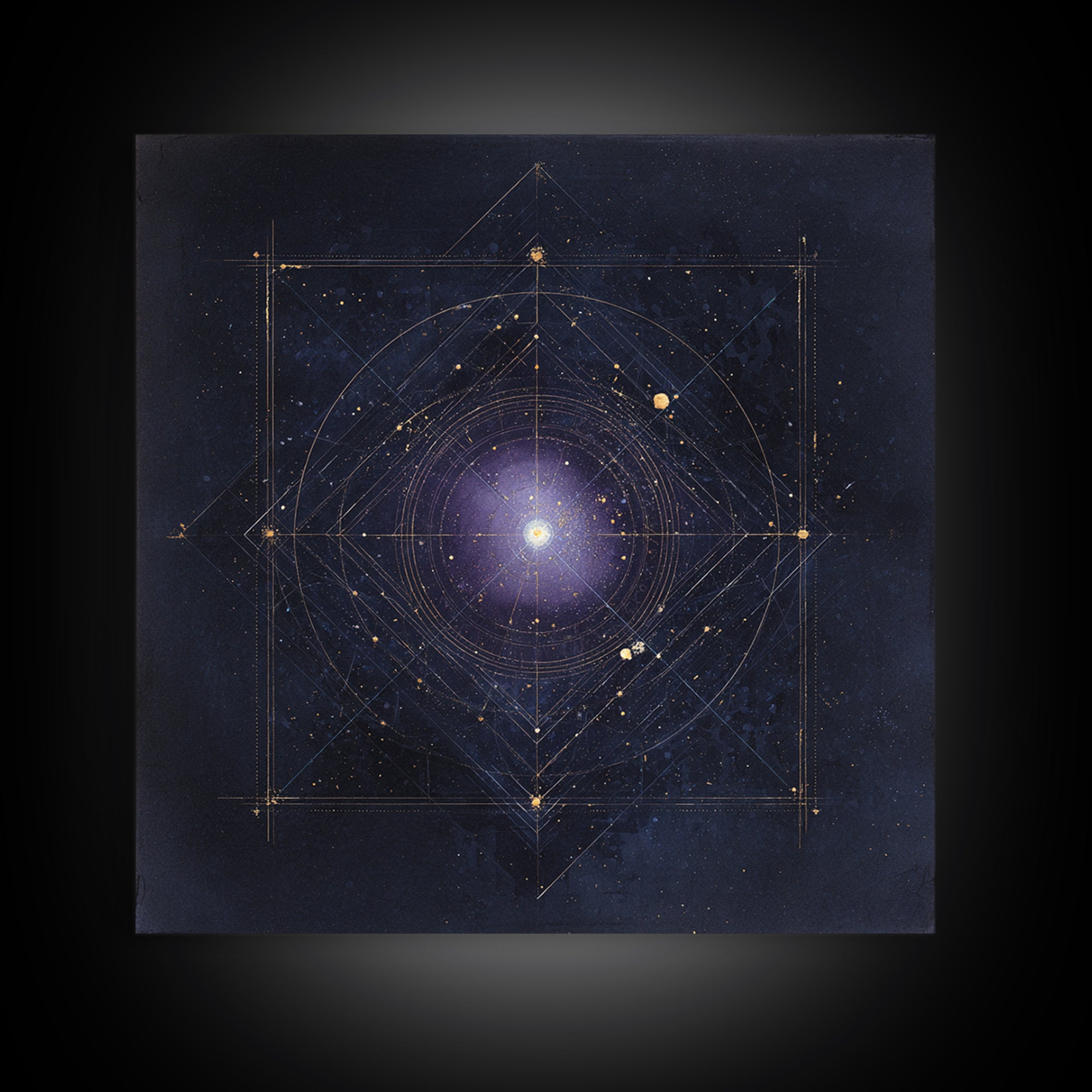 Birth Chart Geometry Framed Canvas Print, Astrology Art, Statement Artwork, Living Room Decor, Fine Art, Zodiac, Digital Art, AST-1x1-79