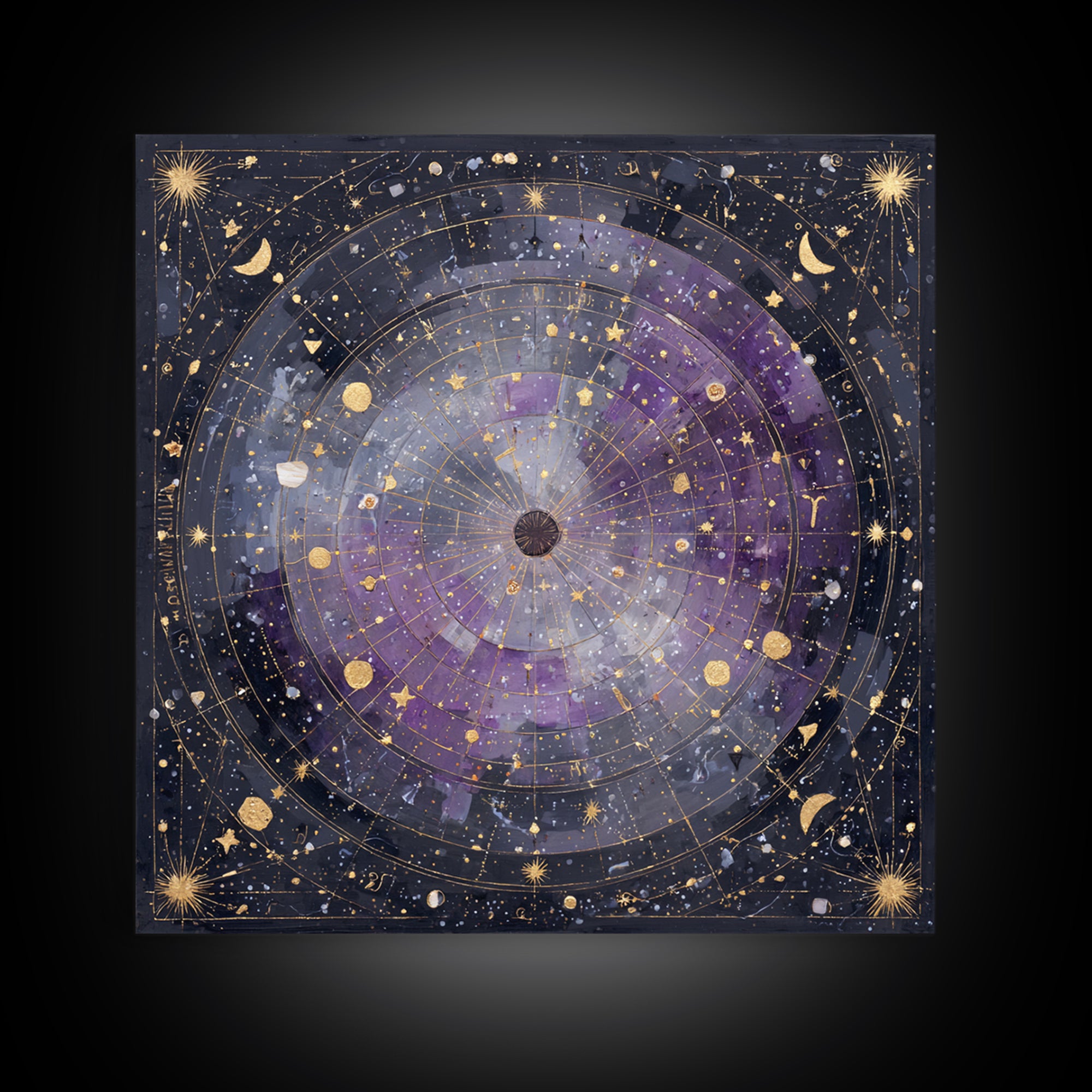 Scorpio Formed from Stars and Jeweled Shadows Canvas Print, Astrology Art, Statement Artwork, Living Room Decor, Oil Painting, AST-1x1-82