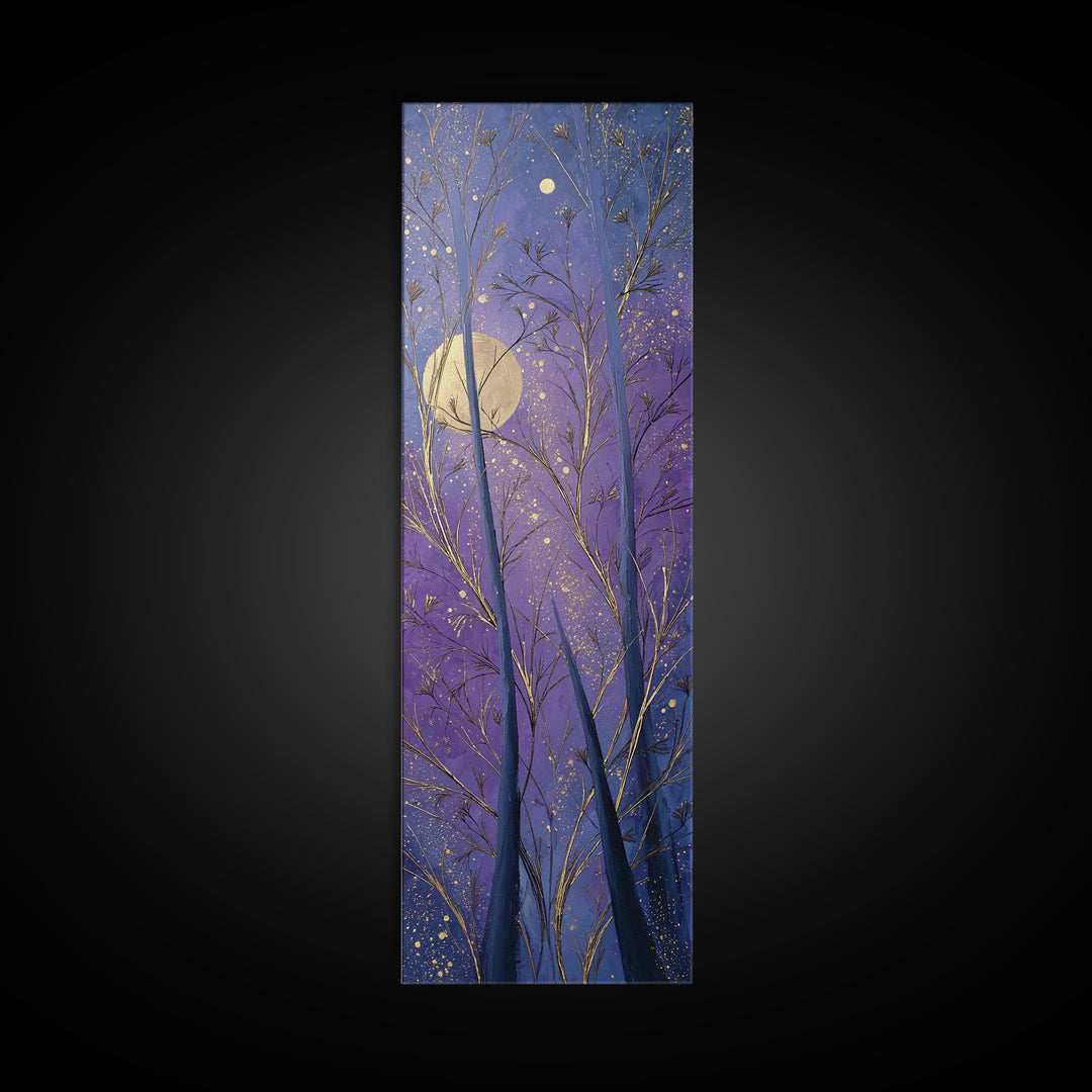 Cosmic Archer Silhouette Beneath a Violet Sky Framed Canvas Print, Astrology Art, Modern Decor, Living Room Decor, Zodiac, AST-1x3-50