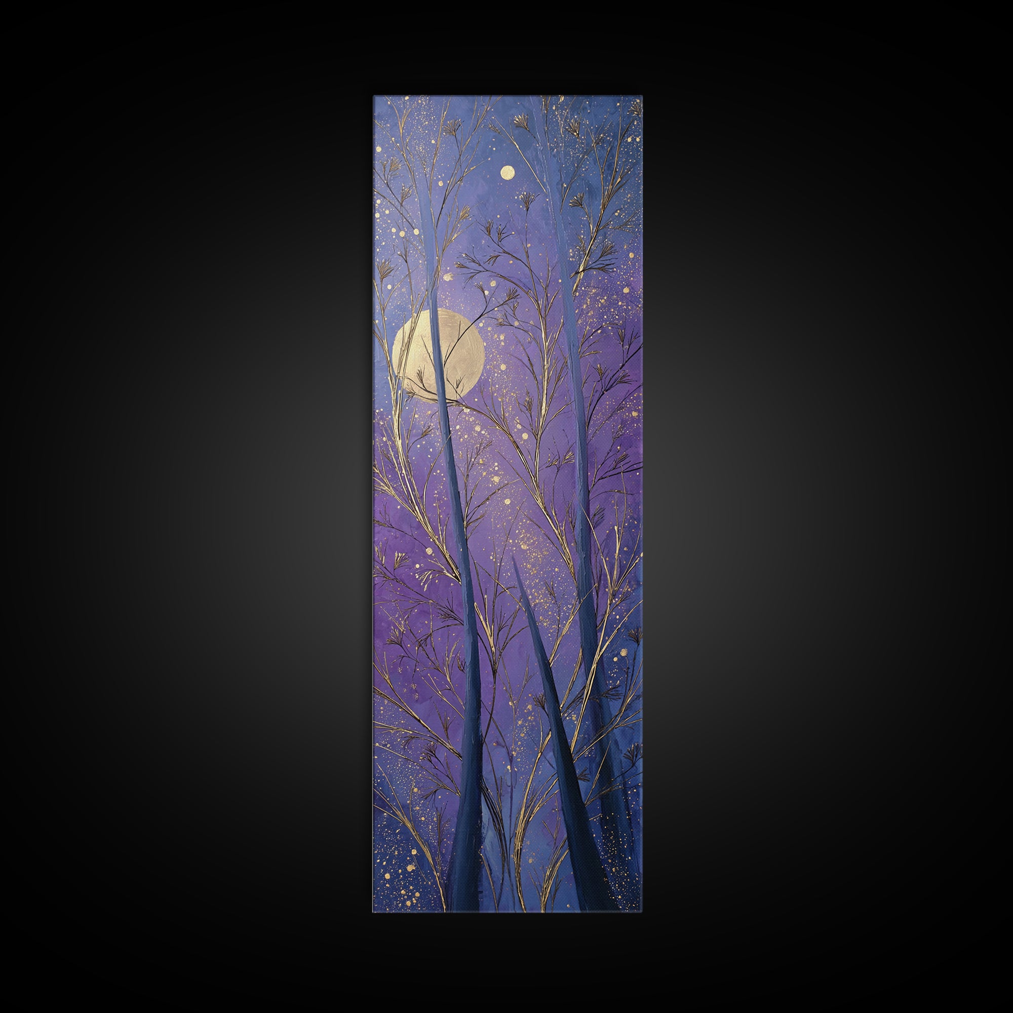 Cosmic Archer Silhouette Beneath a Violet Sky Framed Canvas Print, Astrology Art, Modern Decor, Living Room Decor, Zodiac, AST-1x3-50