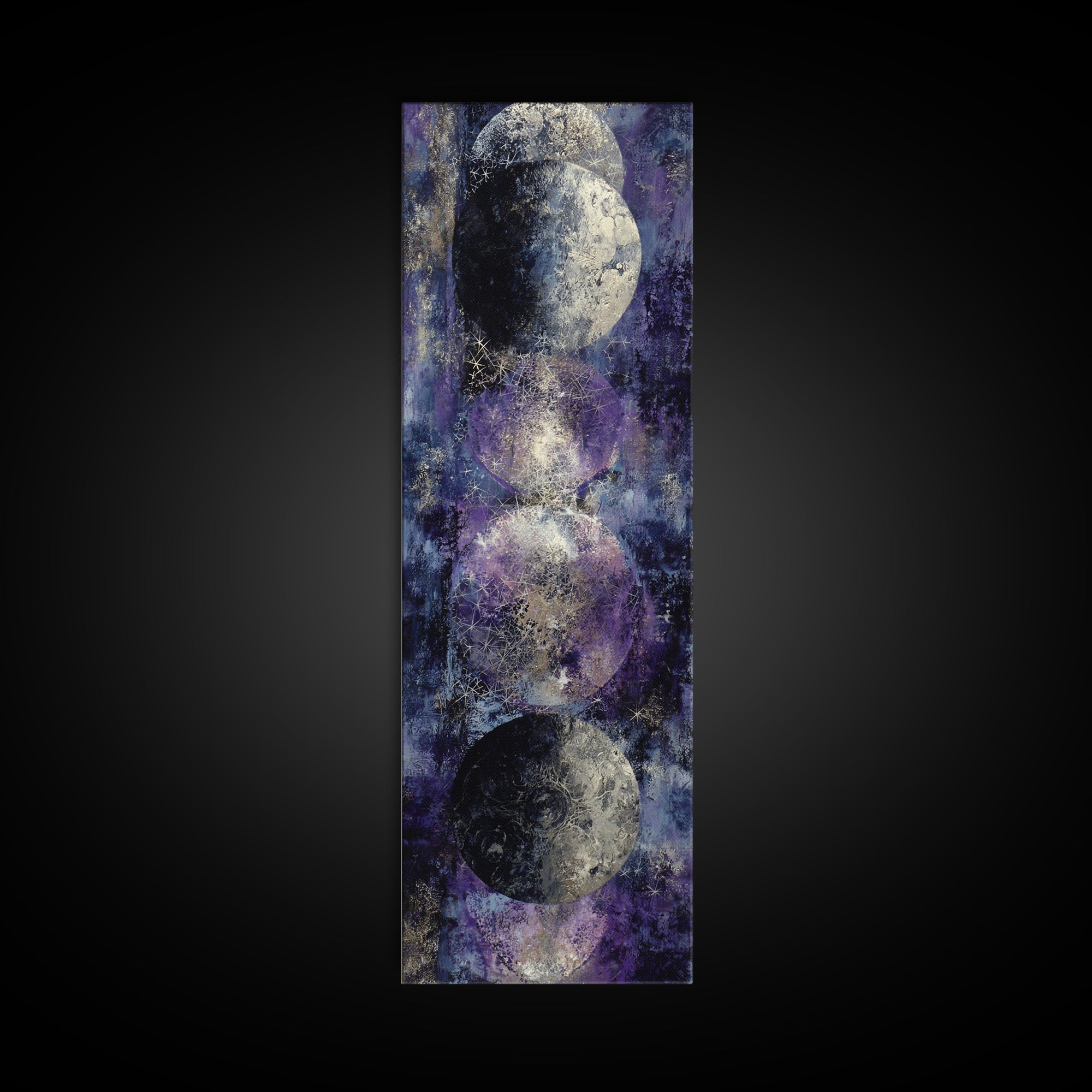 Lunar Phase Composition Canvas Print, Astrology Art, Cat Art, Living Room Decor, Zodiac, Zodiac Wall Art, Leo Wall Art, AST-1x3-73