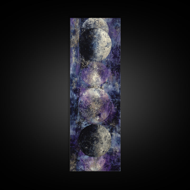 Lunar Phase Composition Canvas Print, Astrology Art, Cat Art, Living Room Decor, Zodiac, Zodiac Wall Art, Leo Wall Art, AST-1x3-73