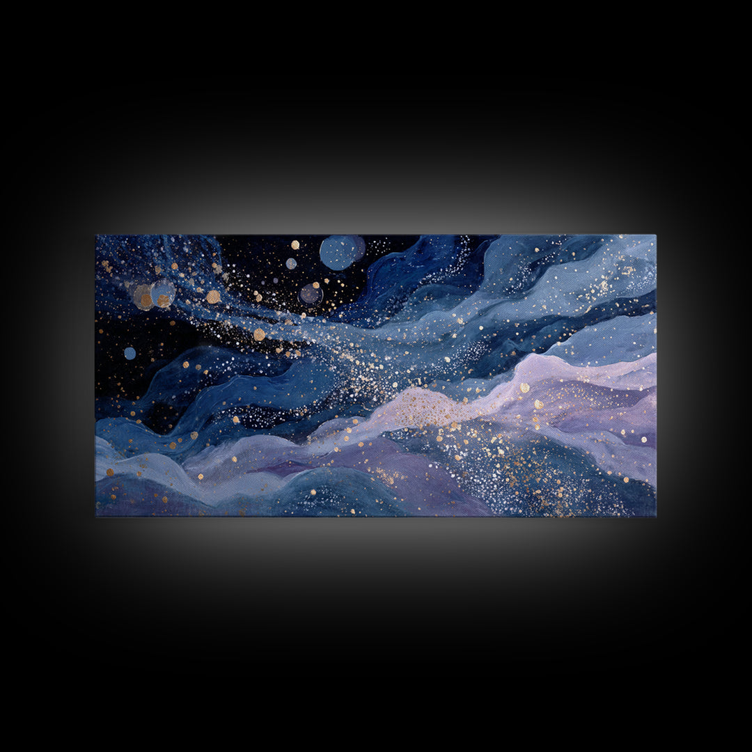 Water Bearer Figure Pouring a River of Framed Canvas Print, Astrology Art, Leo Astrology, Living Room Decor, Fine Art, Zodiac, AST-2x1-59