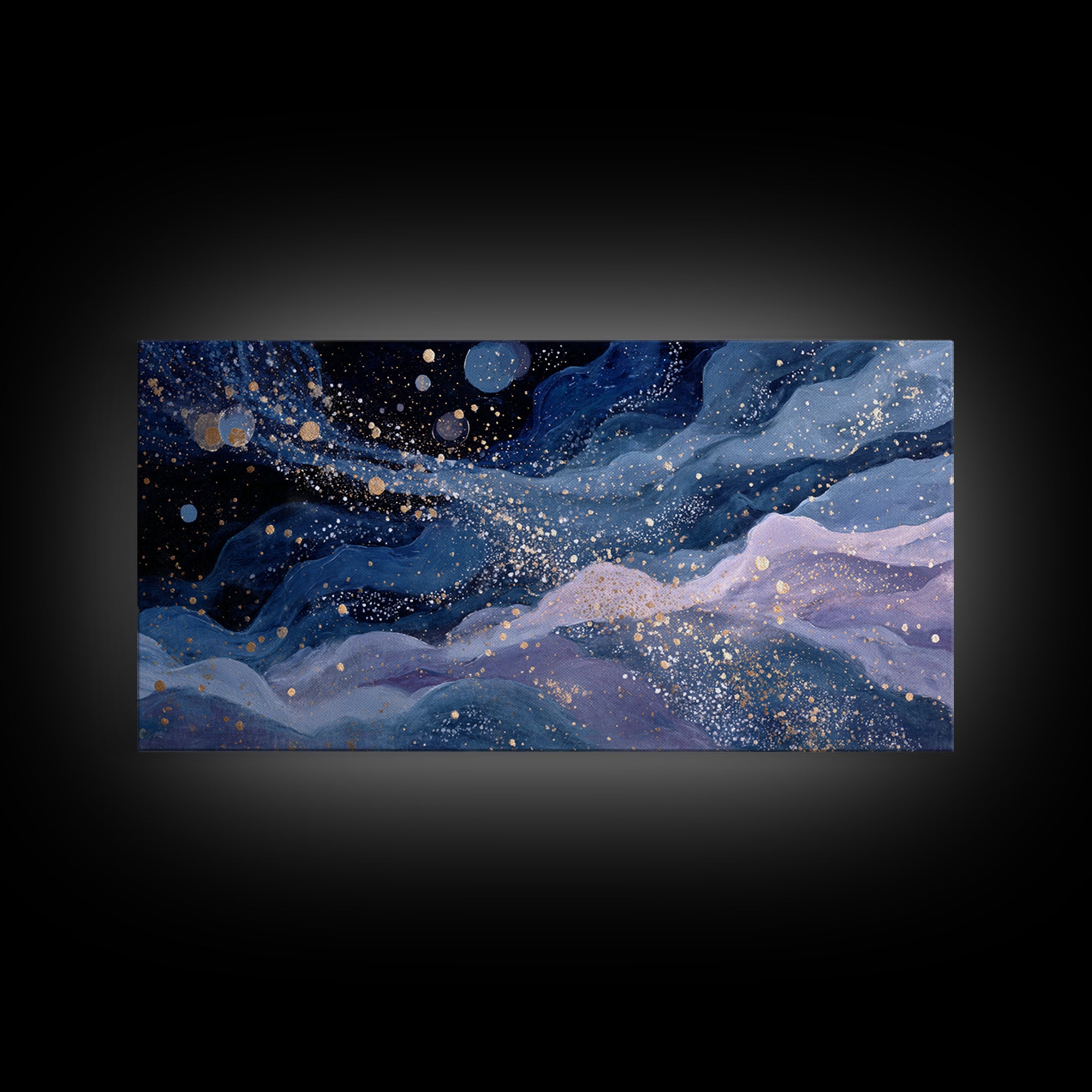 Water Bearer Figure Pouring a River of Framed Canvas Print, Astrology Art, Leo Astrology, Living Room Decor, Fine Art, Zodiac, AST-2x1-59