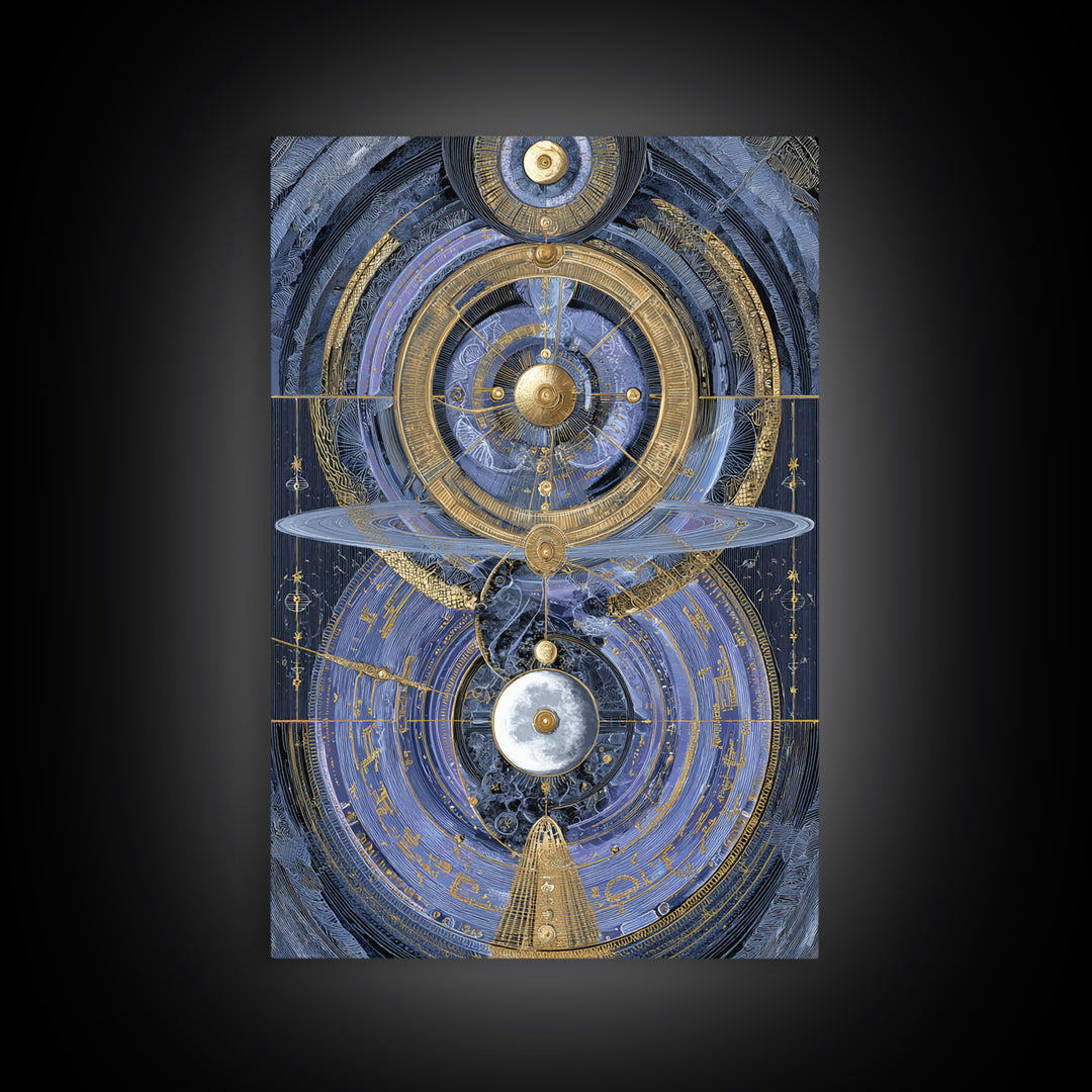 Planetary Still Life Framed Canvas Print, Astrology Art, Digital Art, Living Room Decor, Fine Art, Zodiac, Celestial Wall Art, AST-2x3-100